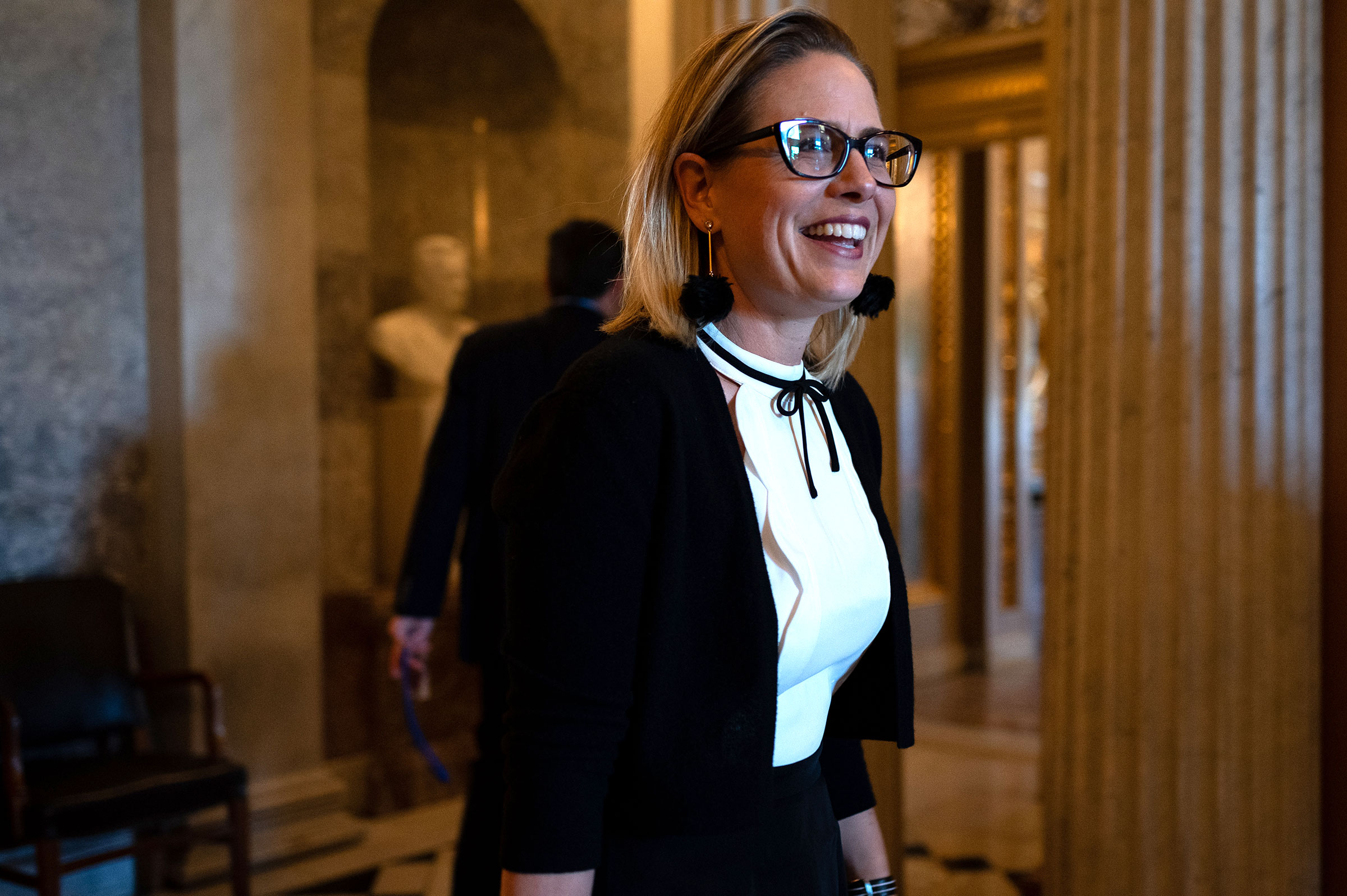 Senator Kyrsten Sinema at the Capitol, in Washington on May 26, 2021.