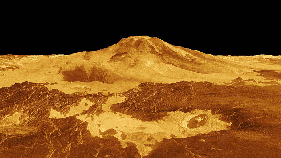 An image of Venus's Maat Mons, captured by the Magellan orbiter