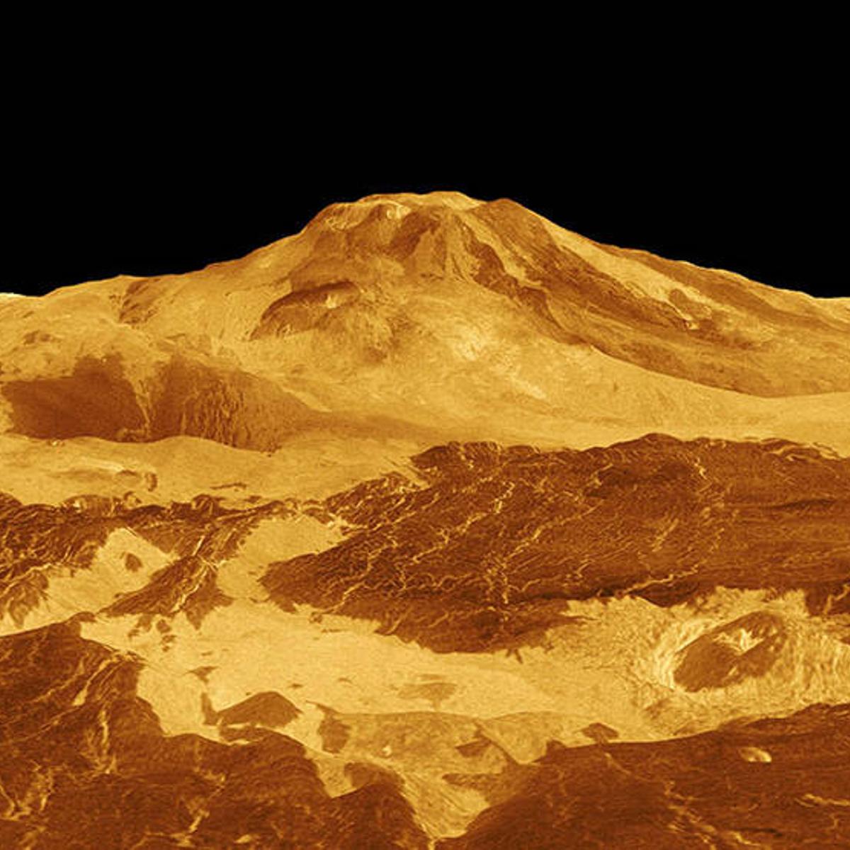 An image of Venus's Maat Mons, captured by the Magellan orbiter
