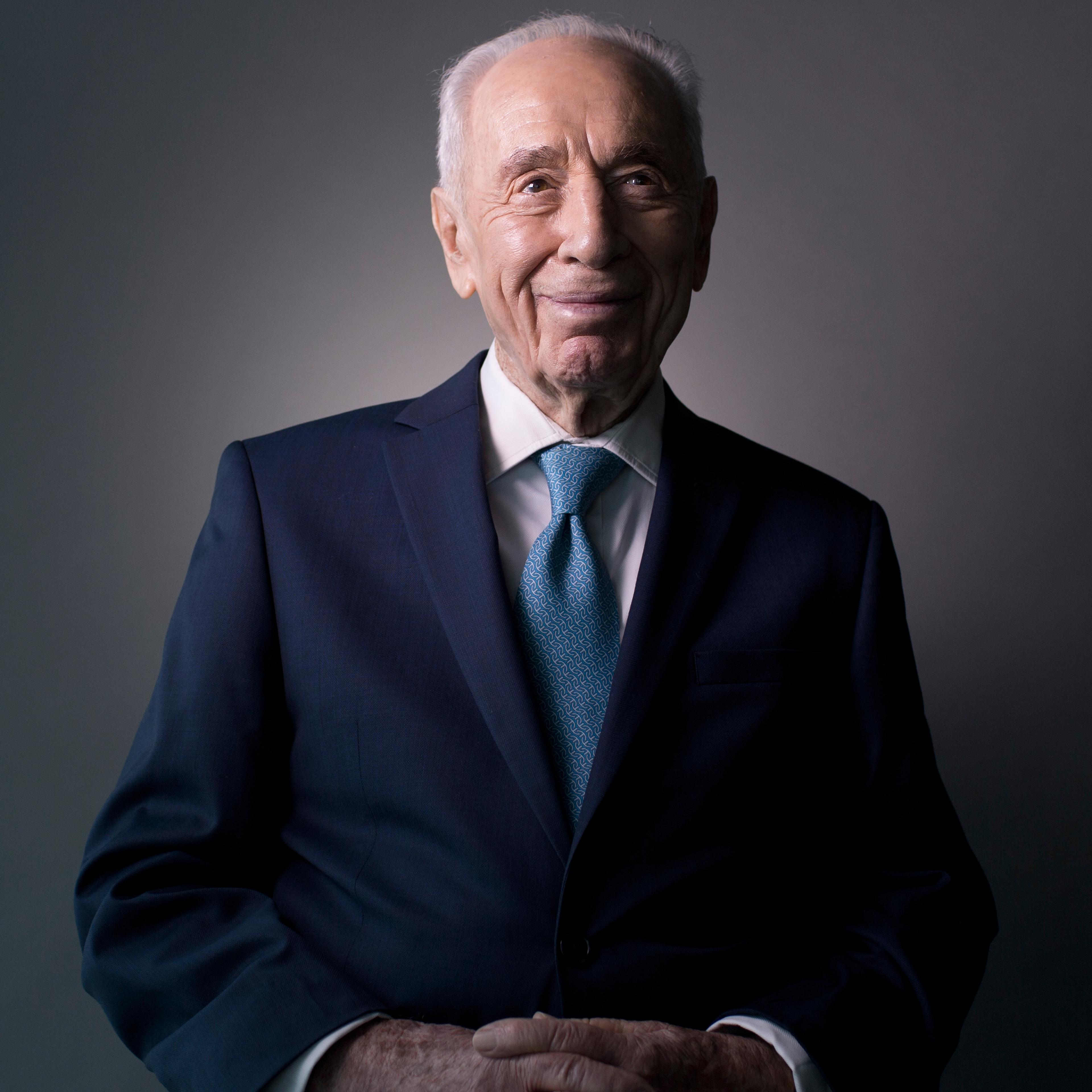 Peres poses for a portrait at the Peres Center for Peace in Tel Aviv-Jaffa, Israel, Feb. 8, 2016.