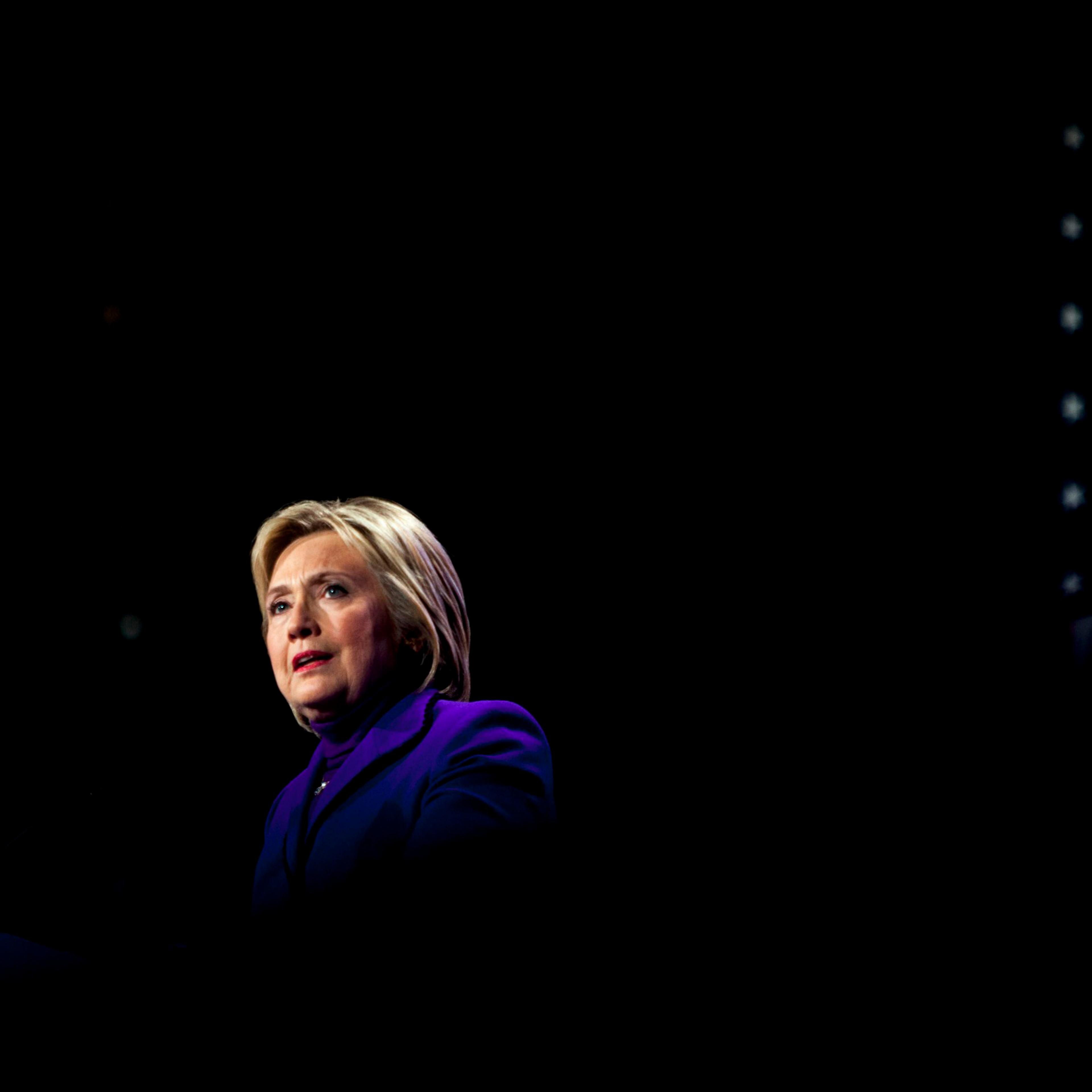 Democratic presidential candidate Hillary Clinton speaks at the McIntyre-Shaheen 100 Club Celebration in Manchester, N.H. on Feb. 5, 2016,