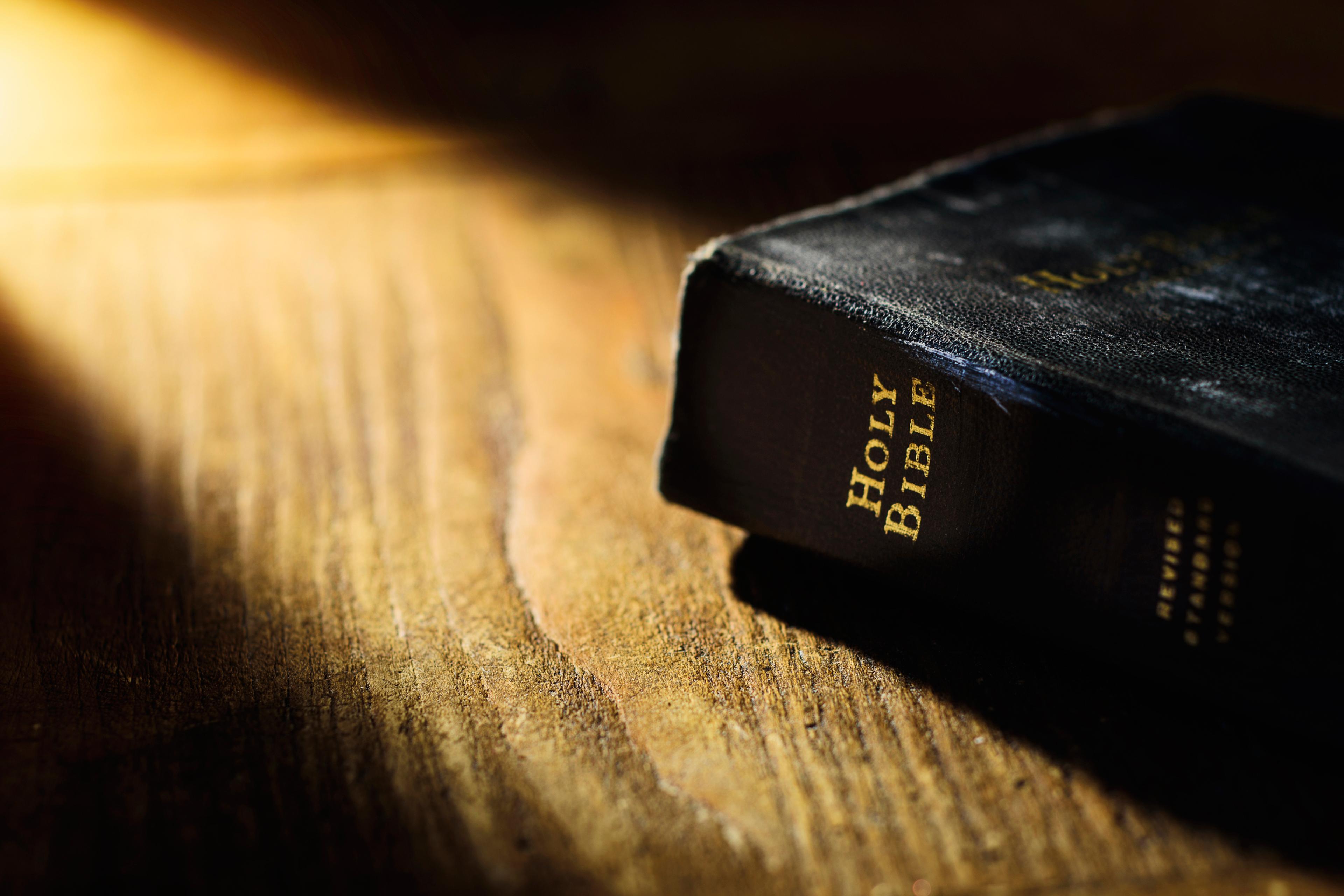 A Bible on a table