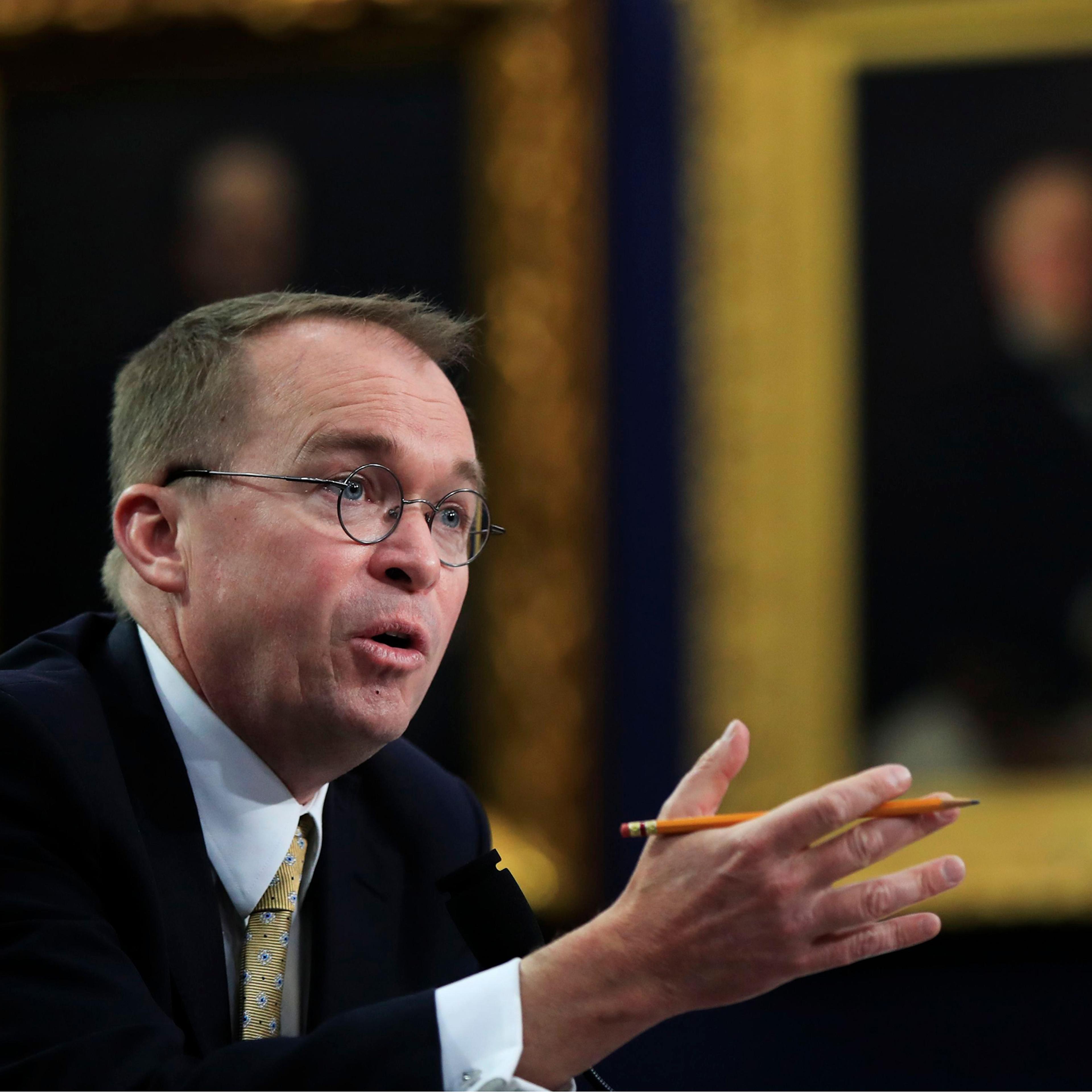 Office of Management and Budget Director Mick Mulvaney testifies before a House Appropriations Committee hearing on Capitol Hill in Washington, April 18, 2018.