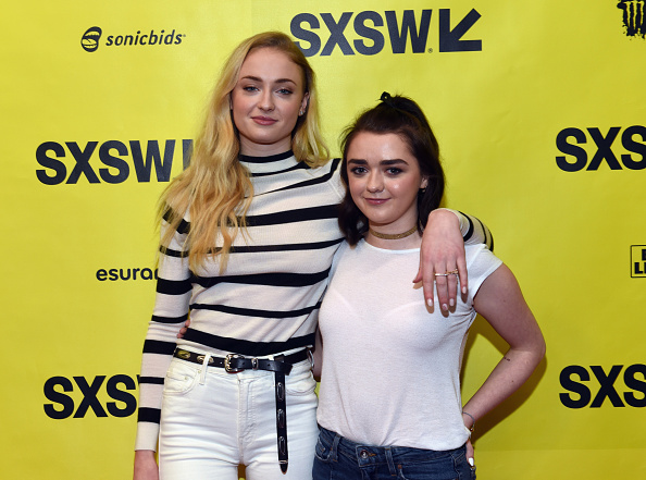 Sophie Turner and Maisie Williams at SXSW on March 12, 2017 in Austin, Texas.