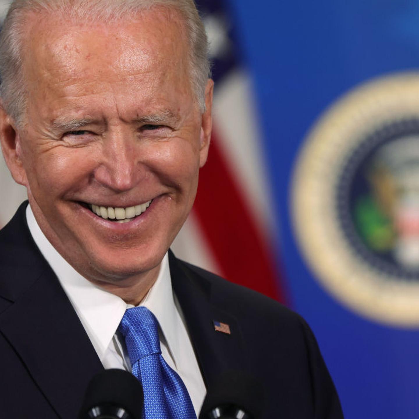 U.S. President Joe Biden speaks during an event with the CEOs of Johnson & Johnson and Merck at the South Court Auditorium of the Eisenhower Executive Office Building March 10, 2021 in Washington, DC.