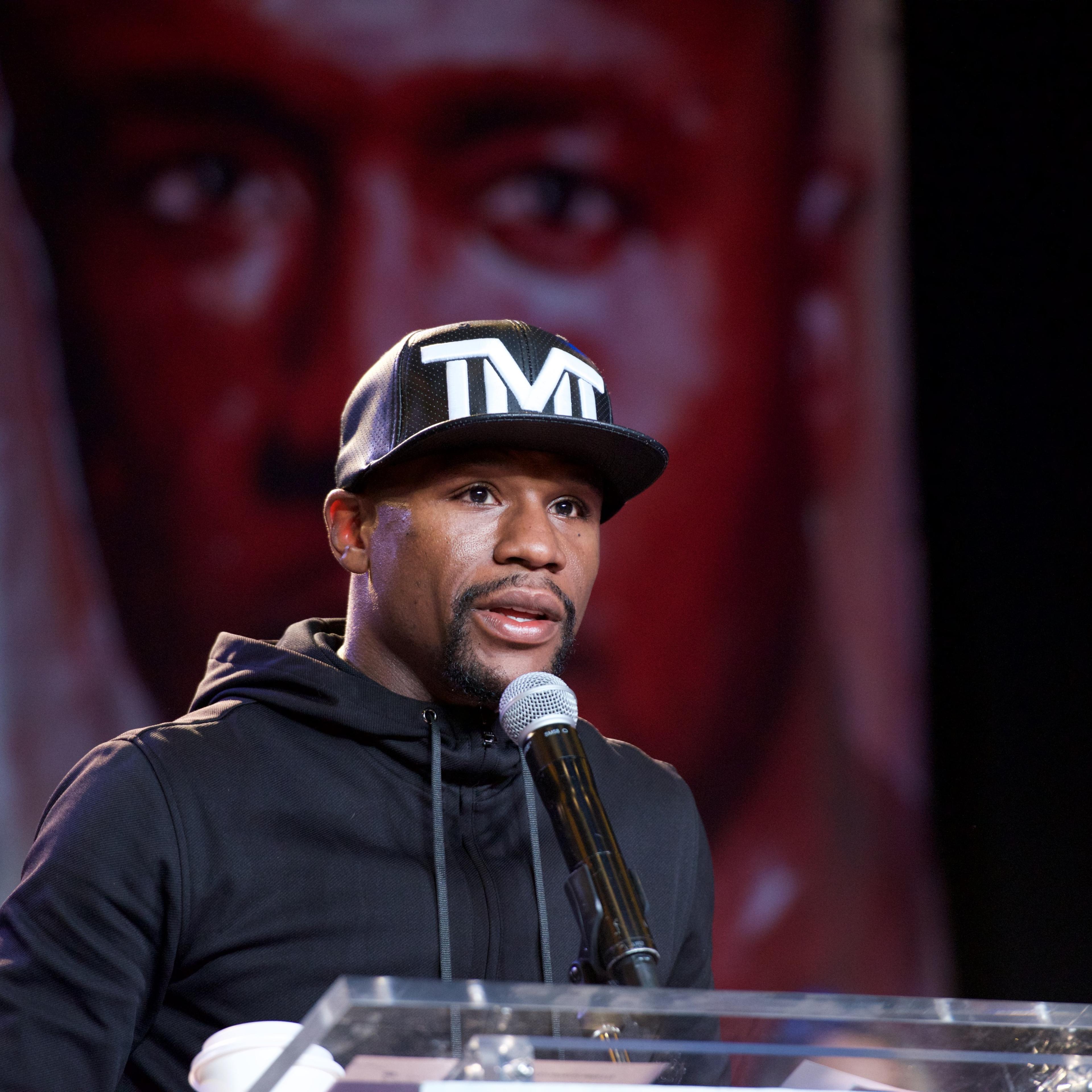 Floyd "Money" Mayweather And Andre Berto Host Los Angeles Press Conference Announcing Las Vegas Fight Date