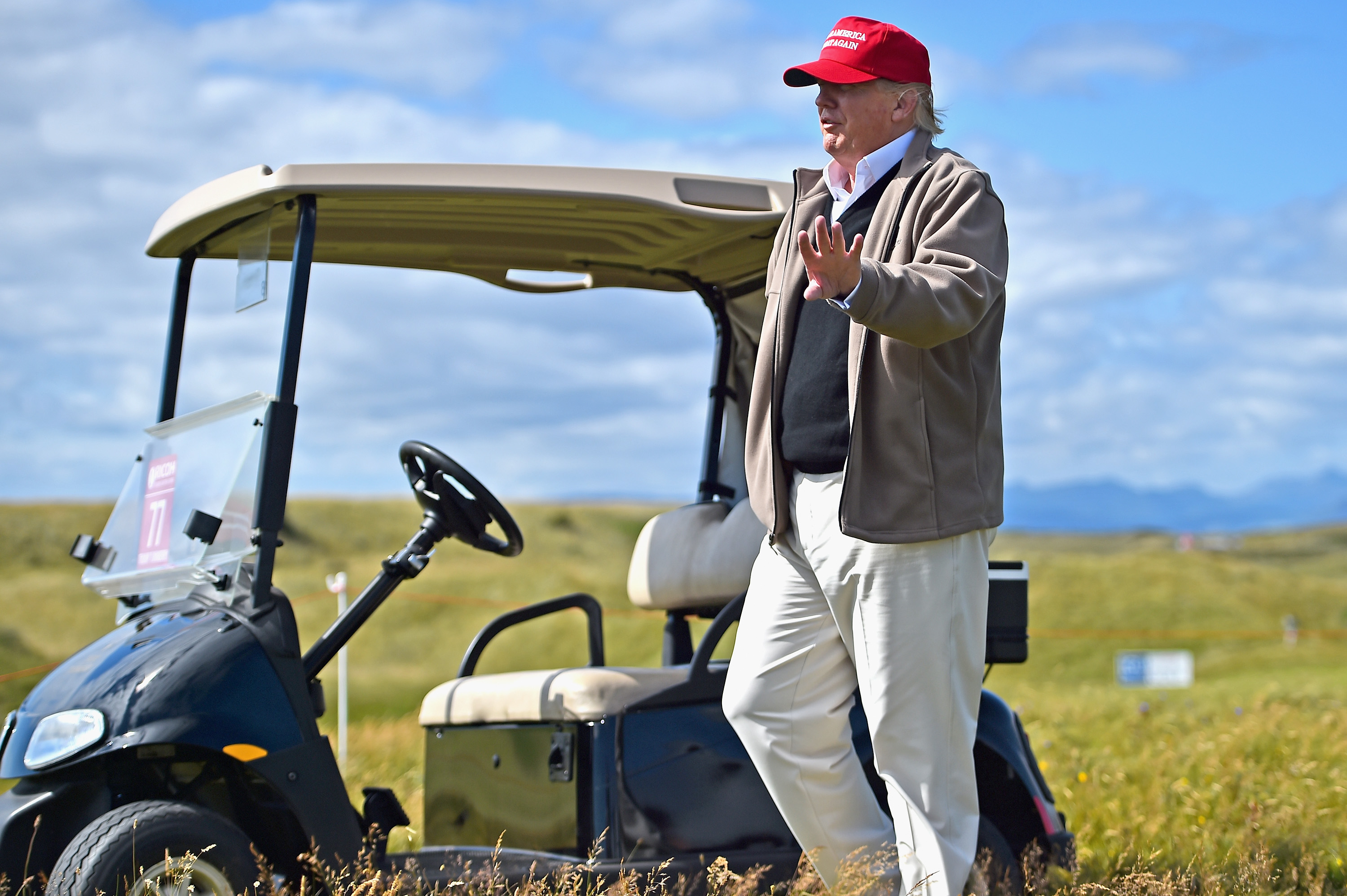 Republican Presidential Candidate Donald Trump Visits His Scottish Golf Course
