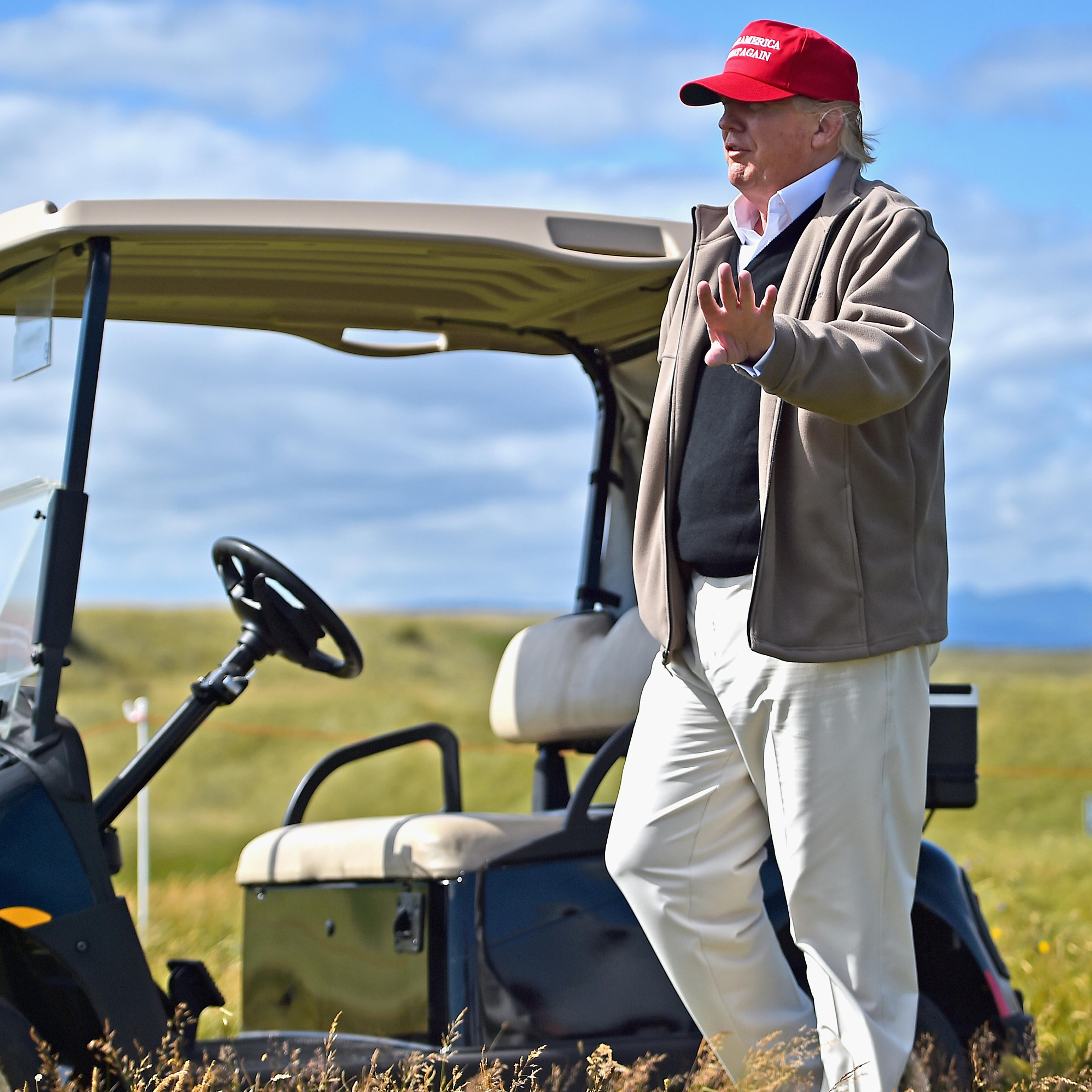 Republican Presidential Candidate Donald Trump Visits His Scottish Golf Course