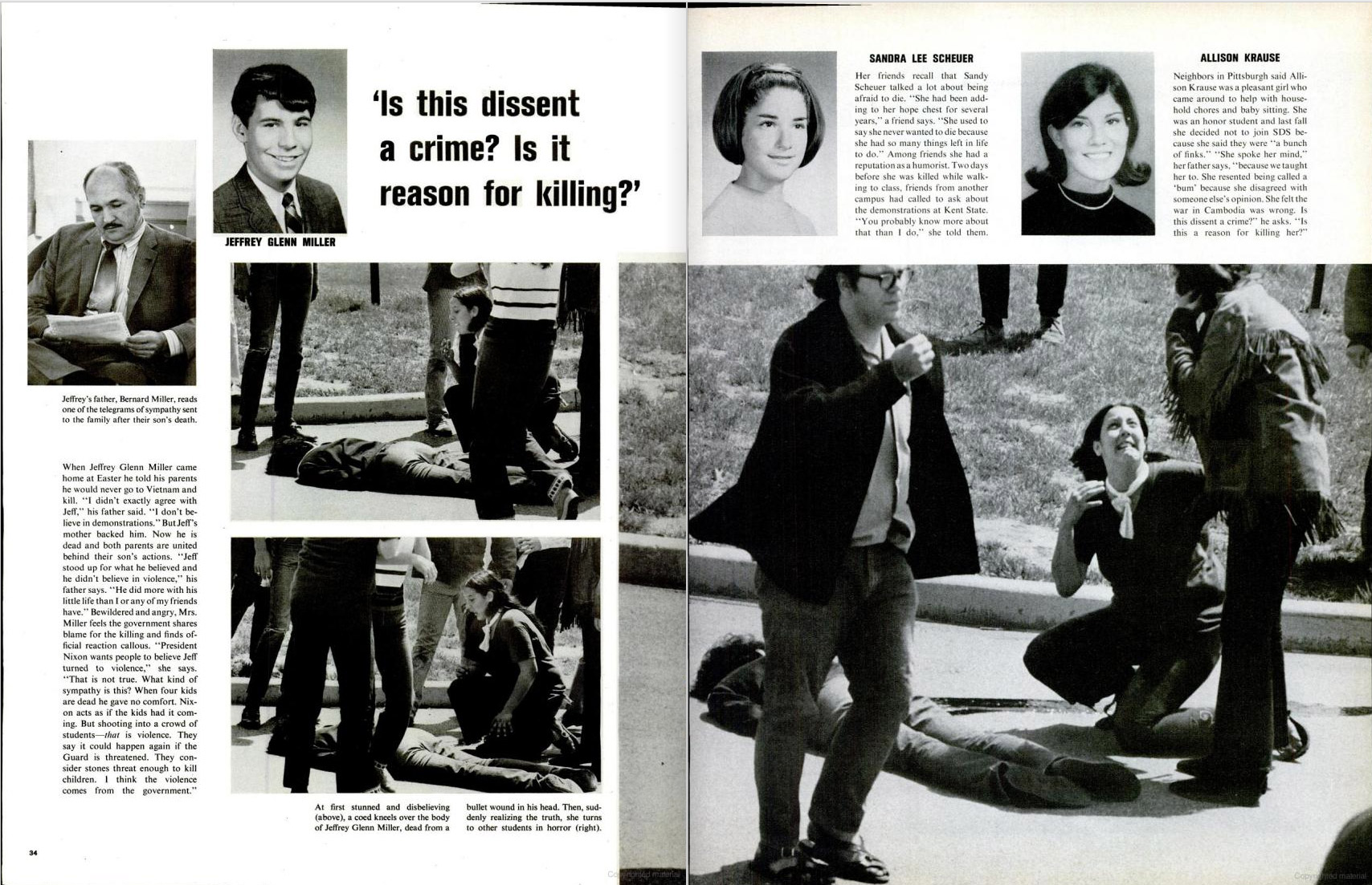 LIFE magazine coverage of Kent State in May 1970.