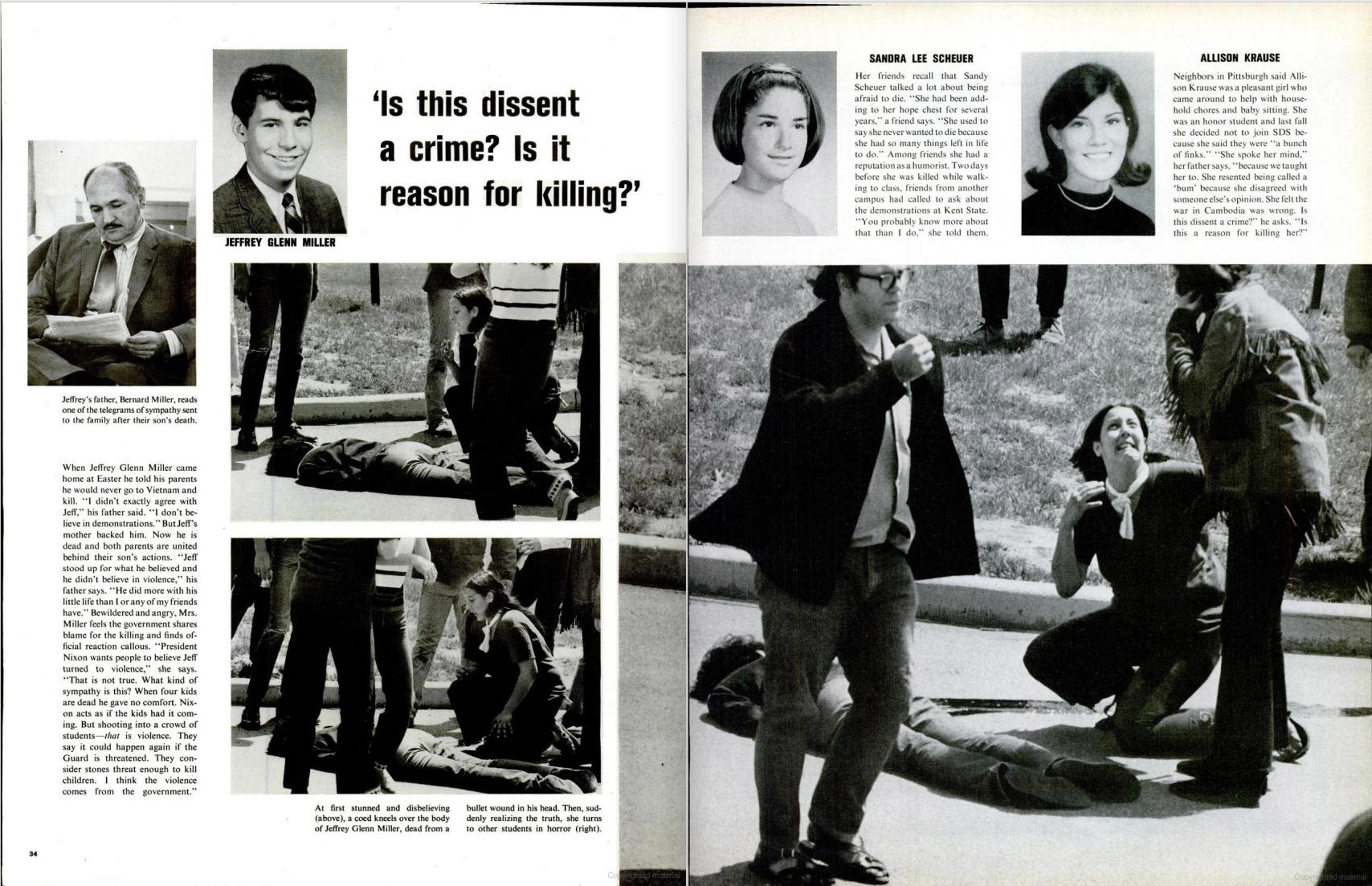 LIFE magazine coverage of Kent State in May 1970.