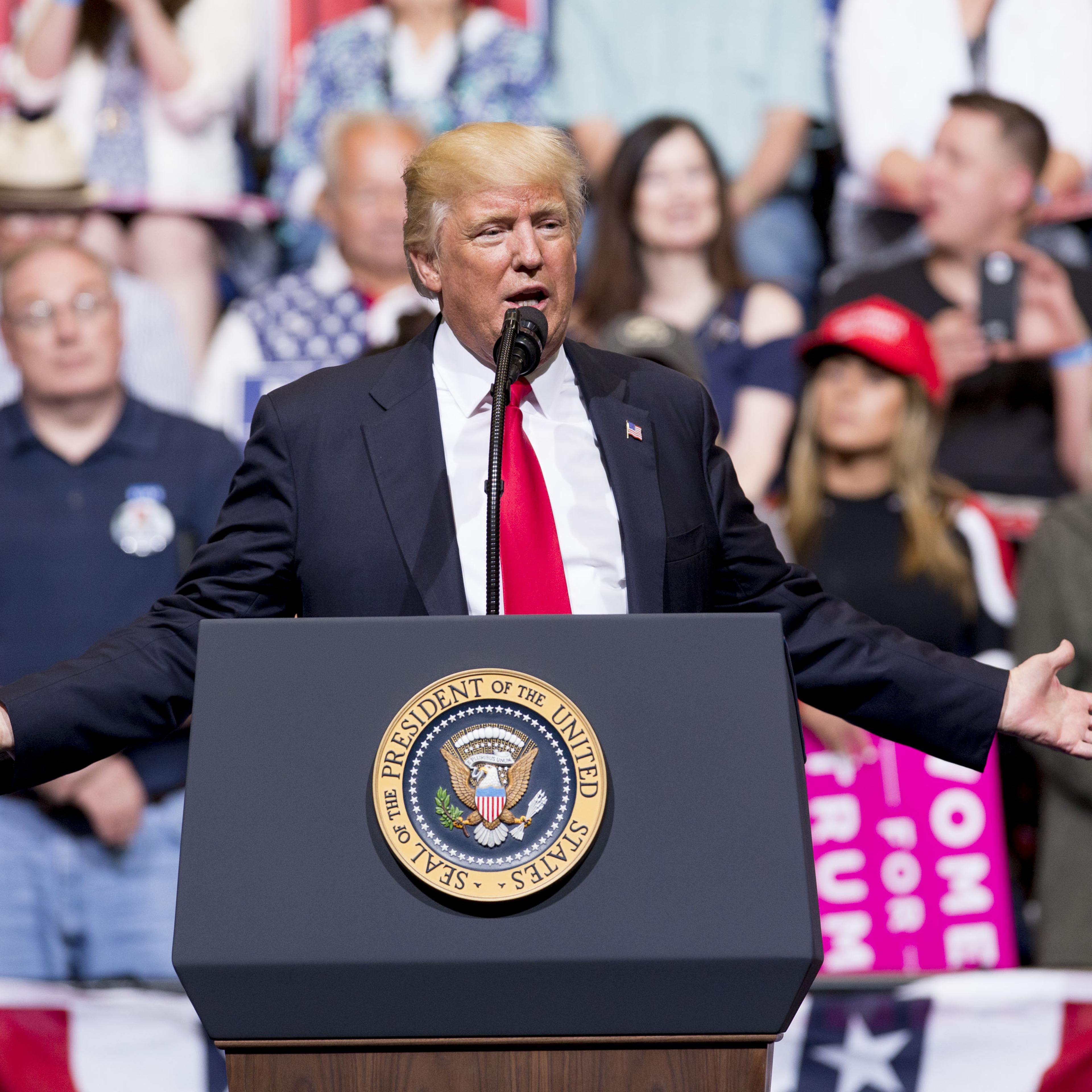 President Trump Holds 'Make America Great Again' Rally In Iowa