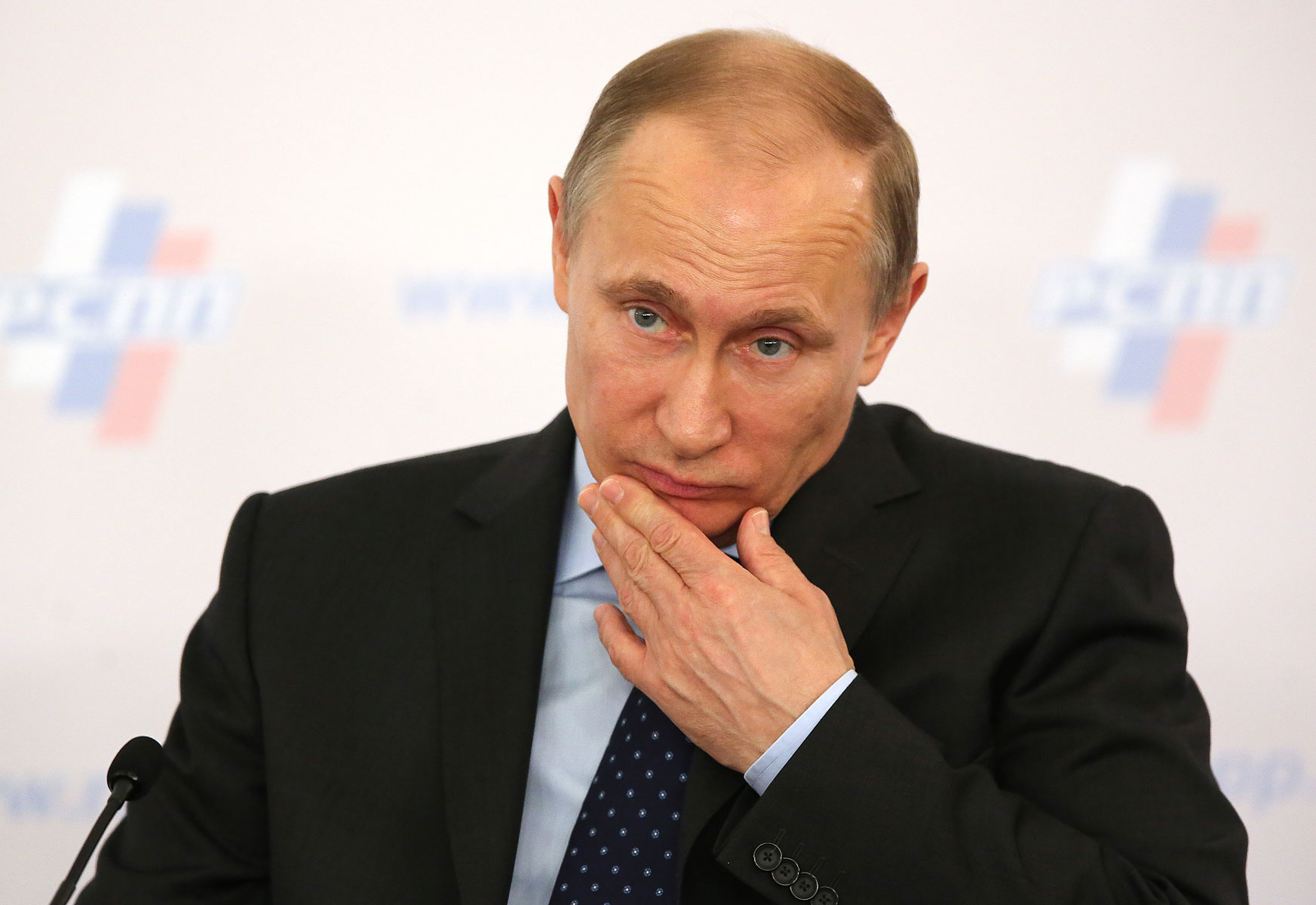 Russia's President Vladimir Putin And Russian Billionaires At Russia Business Week Conference
