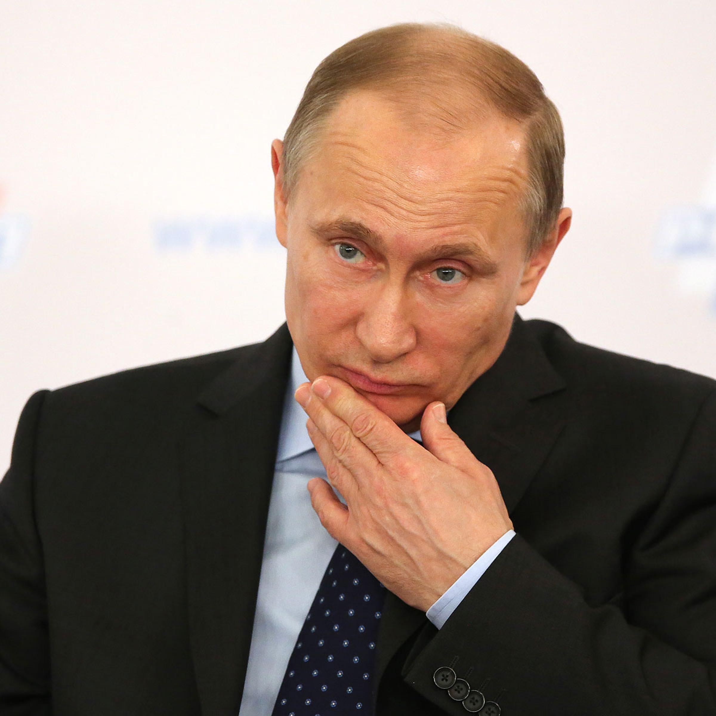 Russia's President Vladimir Putin And Russian Billionaires At Russia Business Week Conference