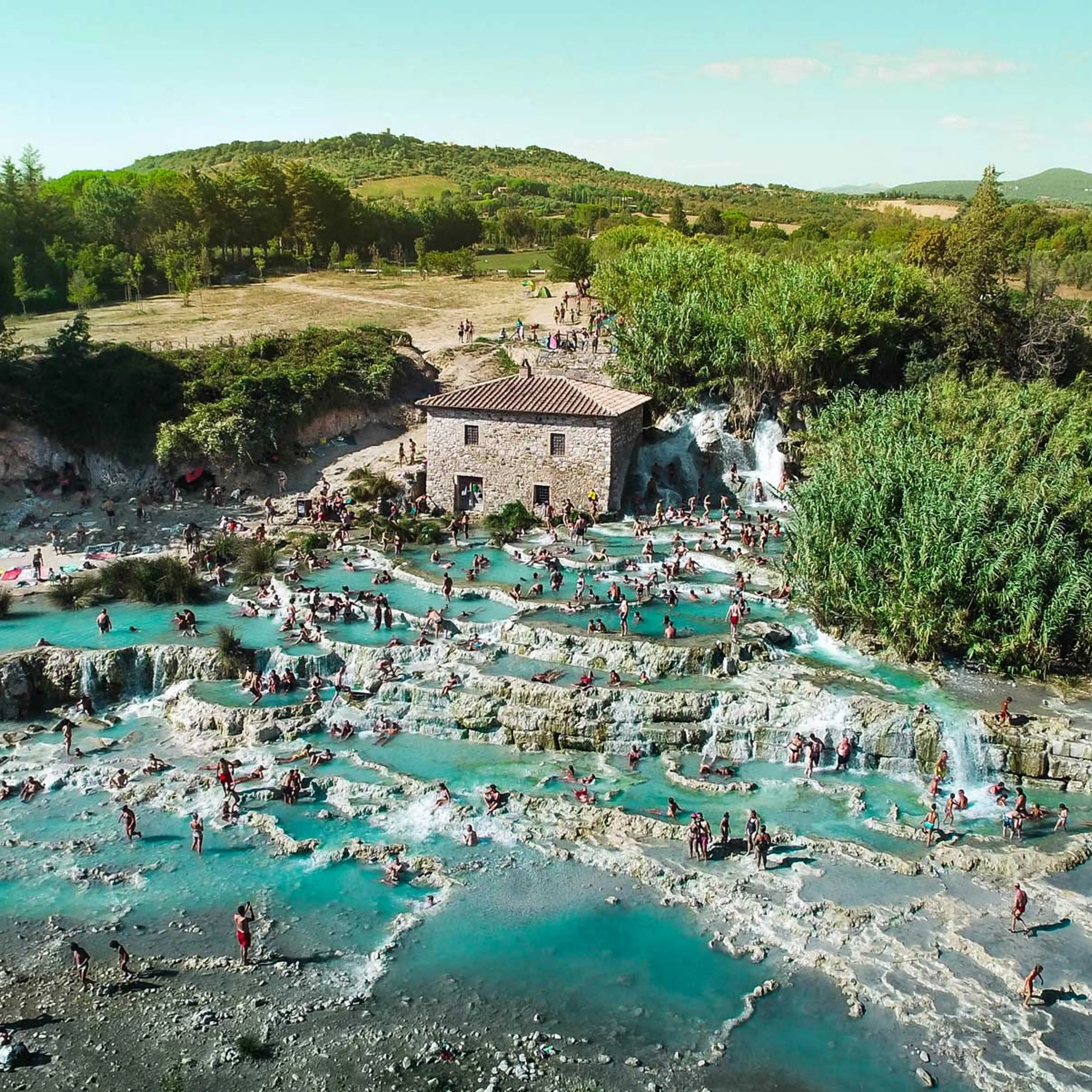 Saturnia hot springs. Central Tuscany.