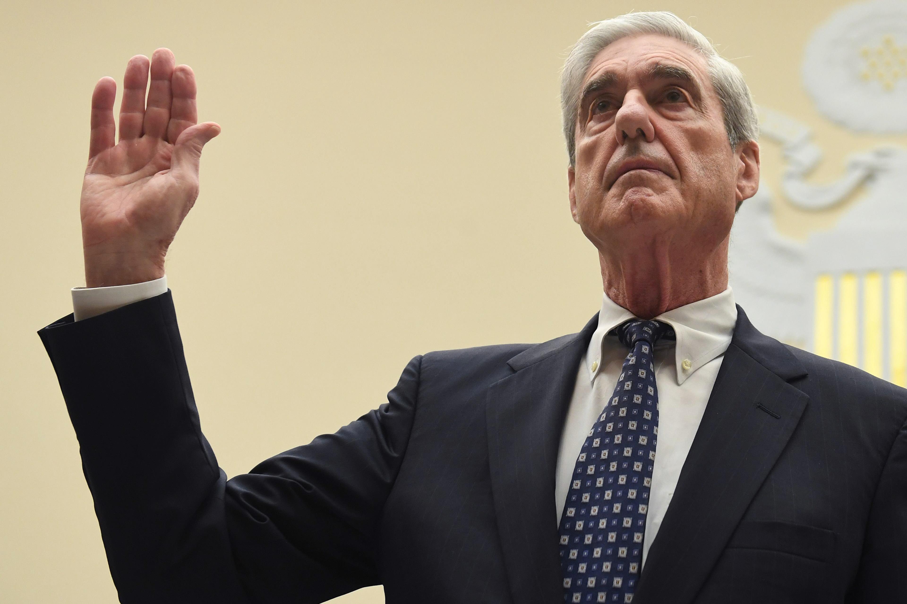 Former Special Counsel Robert Mueller is sworn in before the House Judiciary Committee in Washington, D.C., on July 24, 2019.
