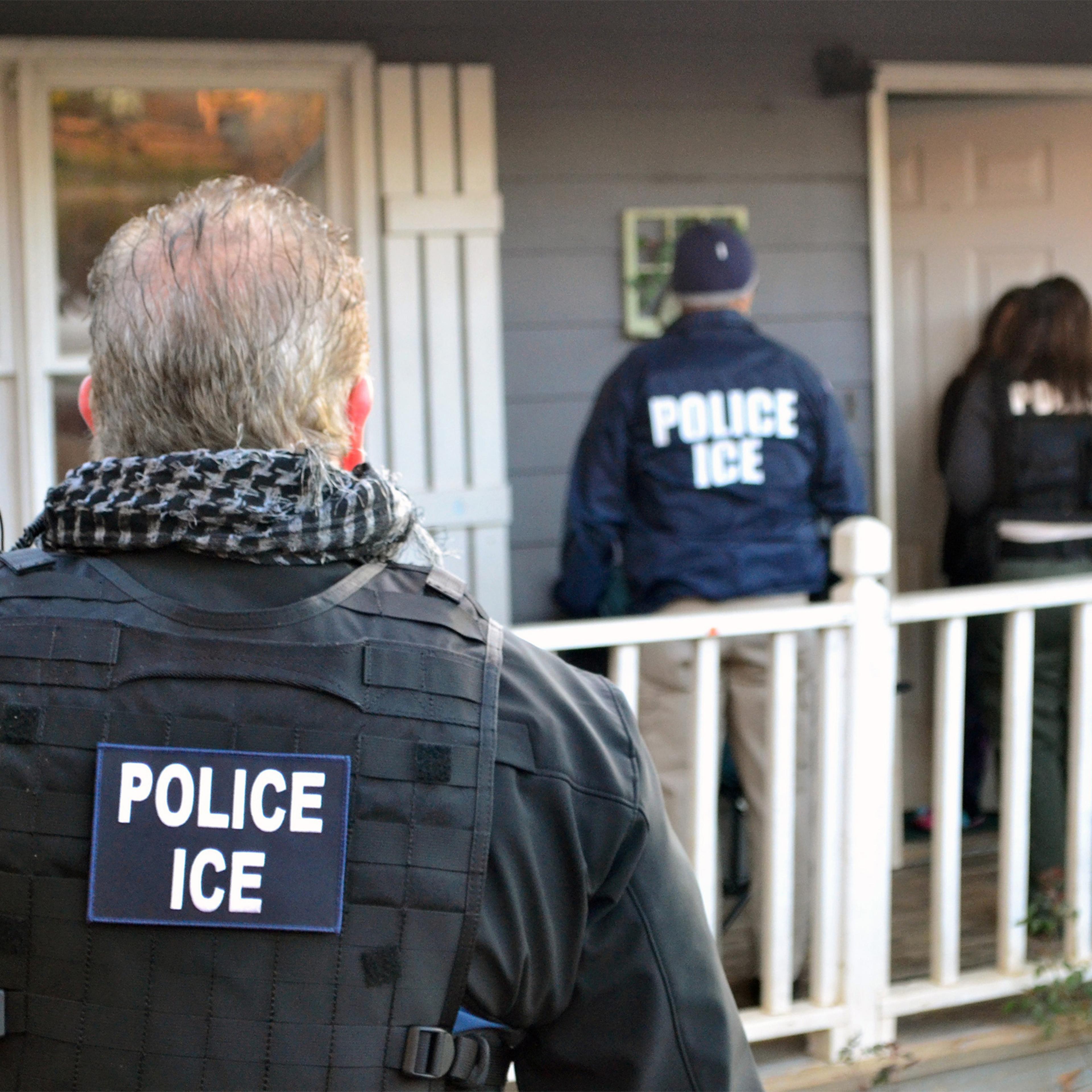 In this handout provided by U.S. Immigration and Customs Enforcement, Foreign nationals were arrested this week during a targeted enforcement operation conducted by U.S. Immigration and Customs Enforcement (ICE) aimed at immigration fugitives, re-entrants and at-large criminal aliens February 9, 2017 in Atlanta, Georgia.