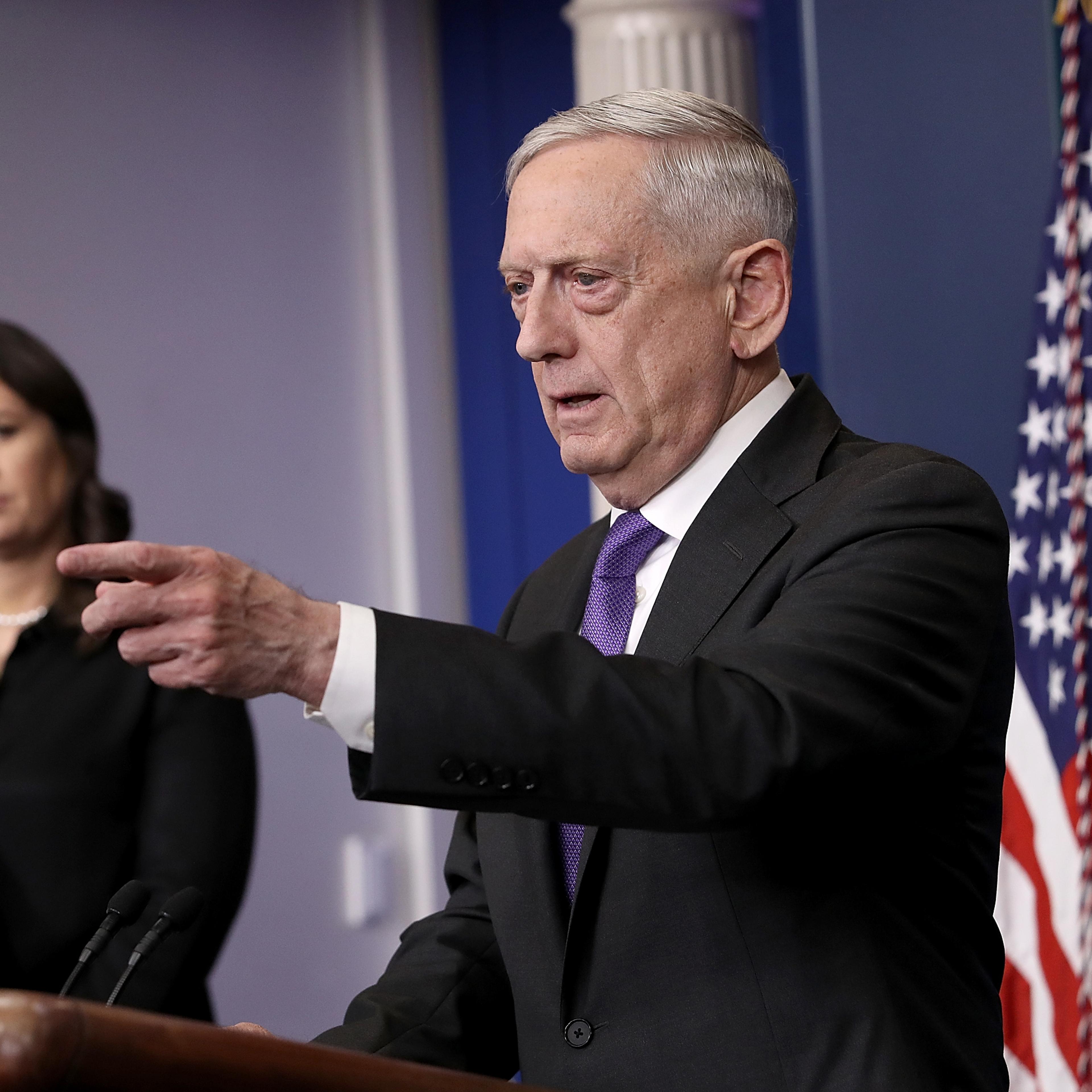 Defense Secretary Mattis Holds Media Briefing At The White House