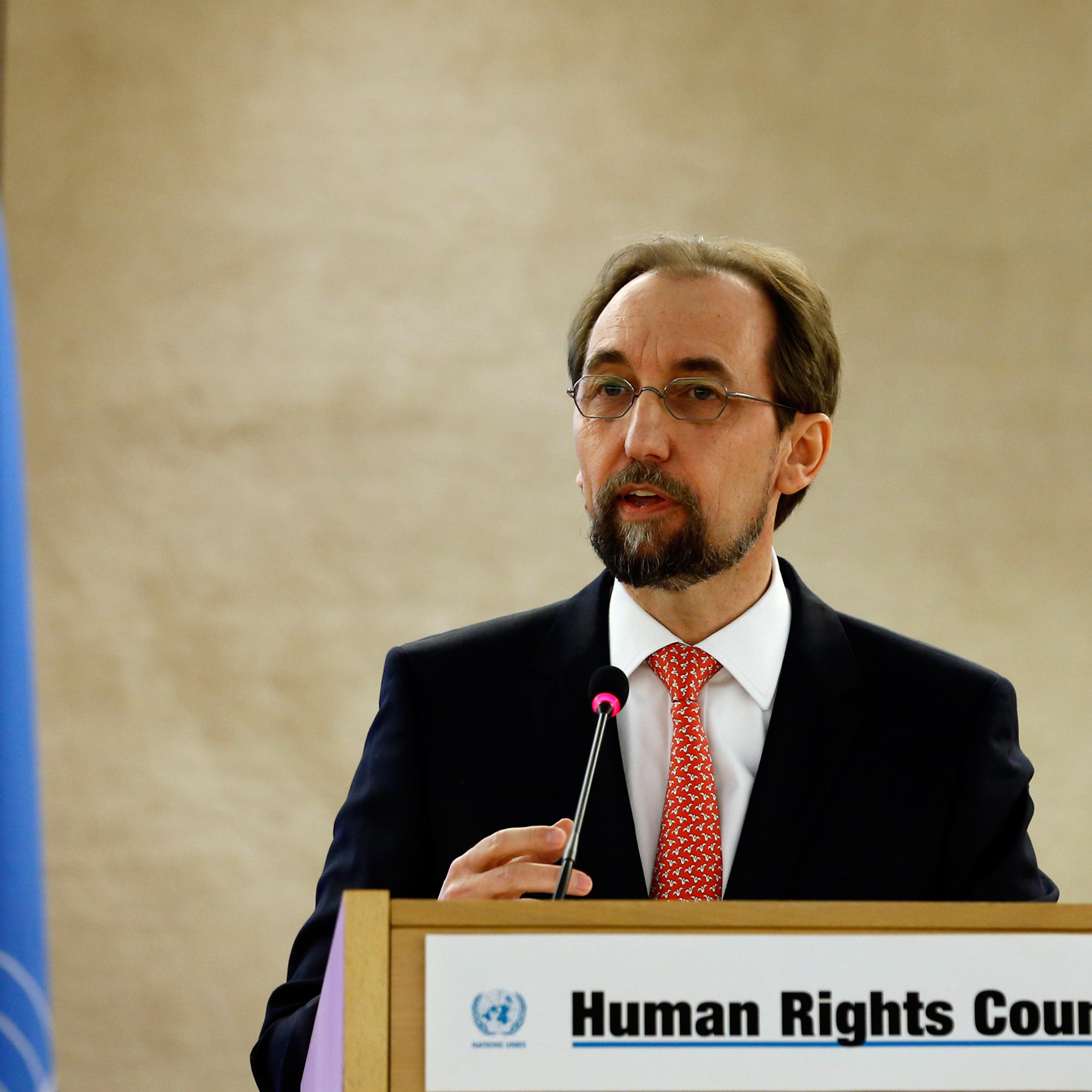 United Nations (U.N.) High Commissioner for Human Rights Zeid Ra'ad Al Hussein addresses the 31st session of the Human Rights Council at the U.N. European headquarters in Geneva, Switzerland, February 29, 2016. REUTERS/Denis Balibouse - RTS8J0V