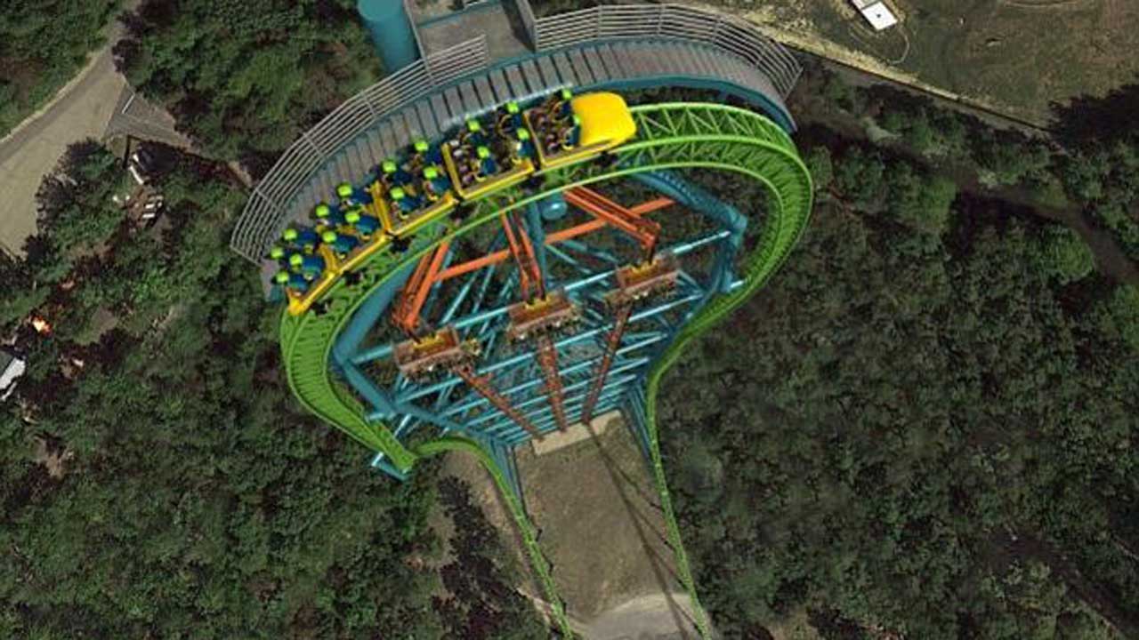 Animation of Zumanjaro in SixFlags New jersey. Now being installed in between Kingda Ka.