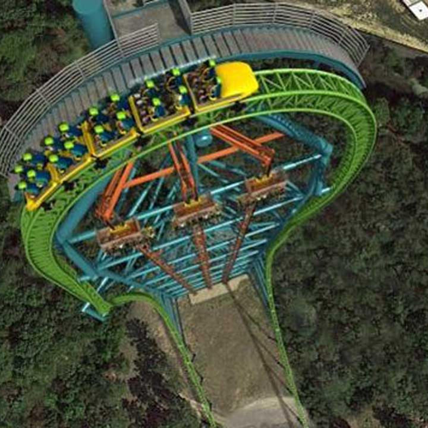 Animation of Zumanjaro in SixFlags New jersey. Now being installed in between Kingda Ka.
