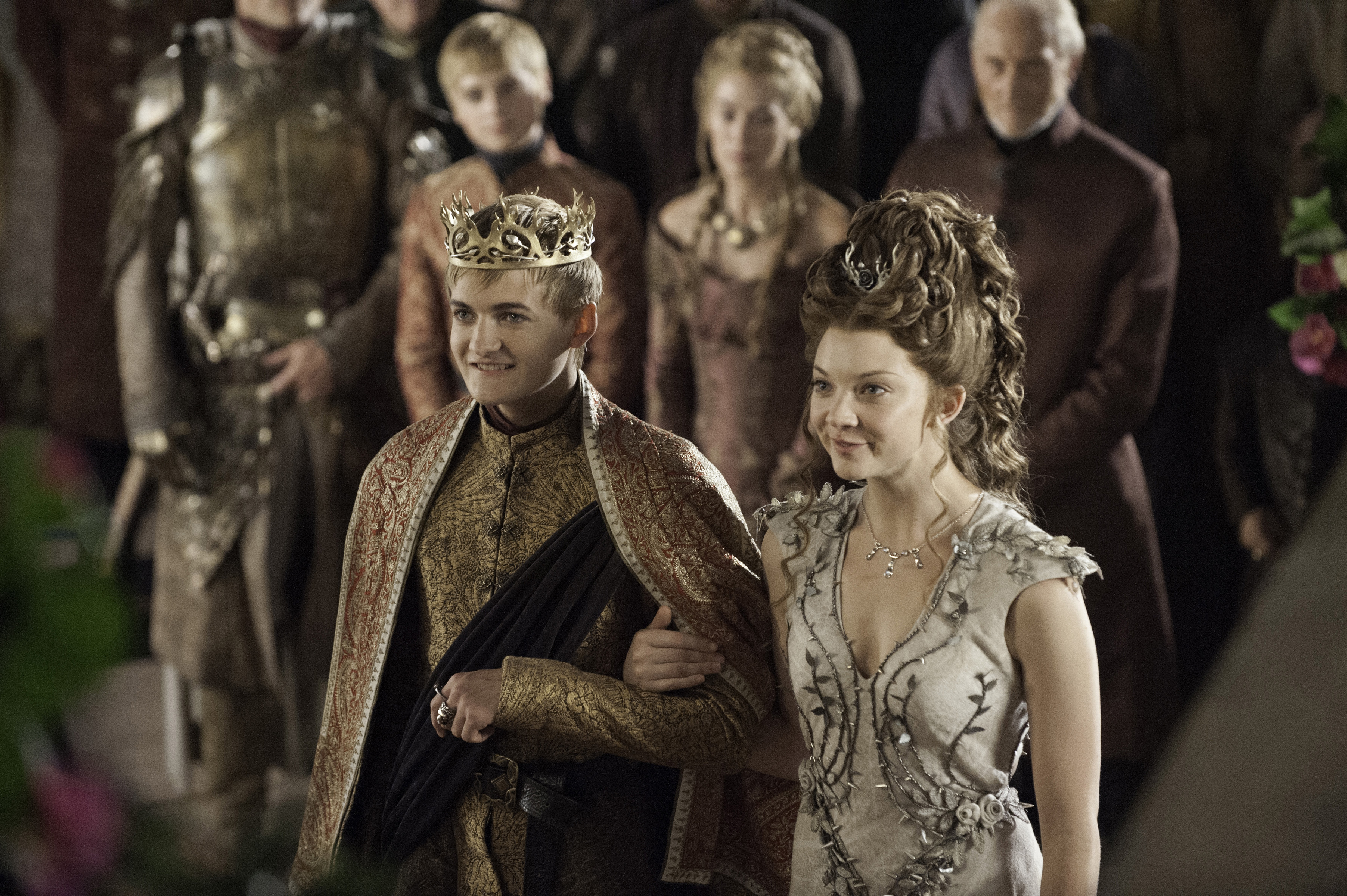 From left: Jack Gleeson as Joffrey Baratheon and Natalie Dormer as Margaery Tyrell in Season 4, Episode 2 of HBO's Game of Thrones.