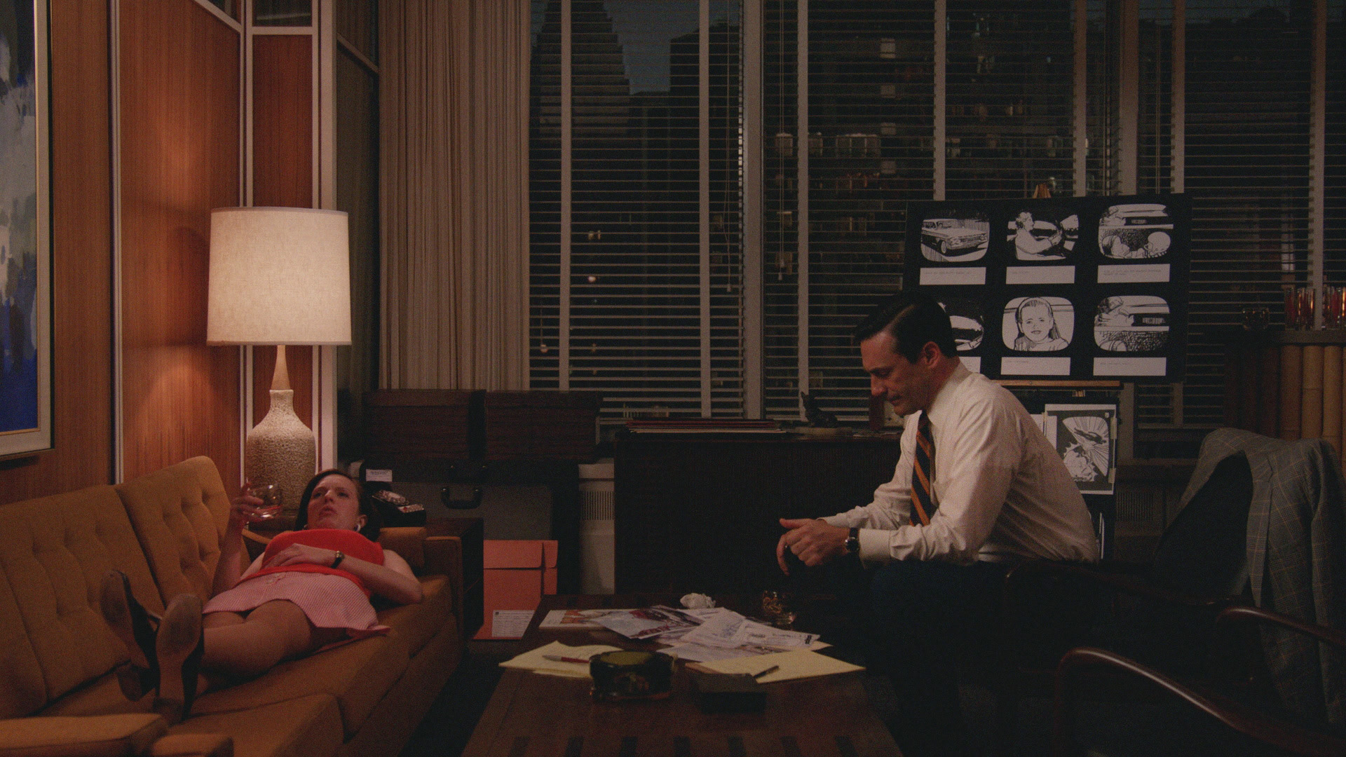 Elisabeth Moss as Peggy Olson and Jon Hamm as Don Draper - Mad Men _ Season 7, Episode 6 - Photo Credit: Courtesy of AMC