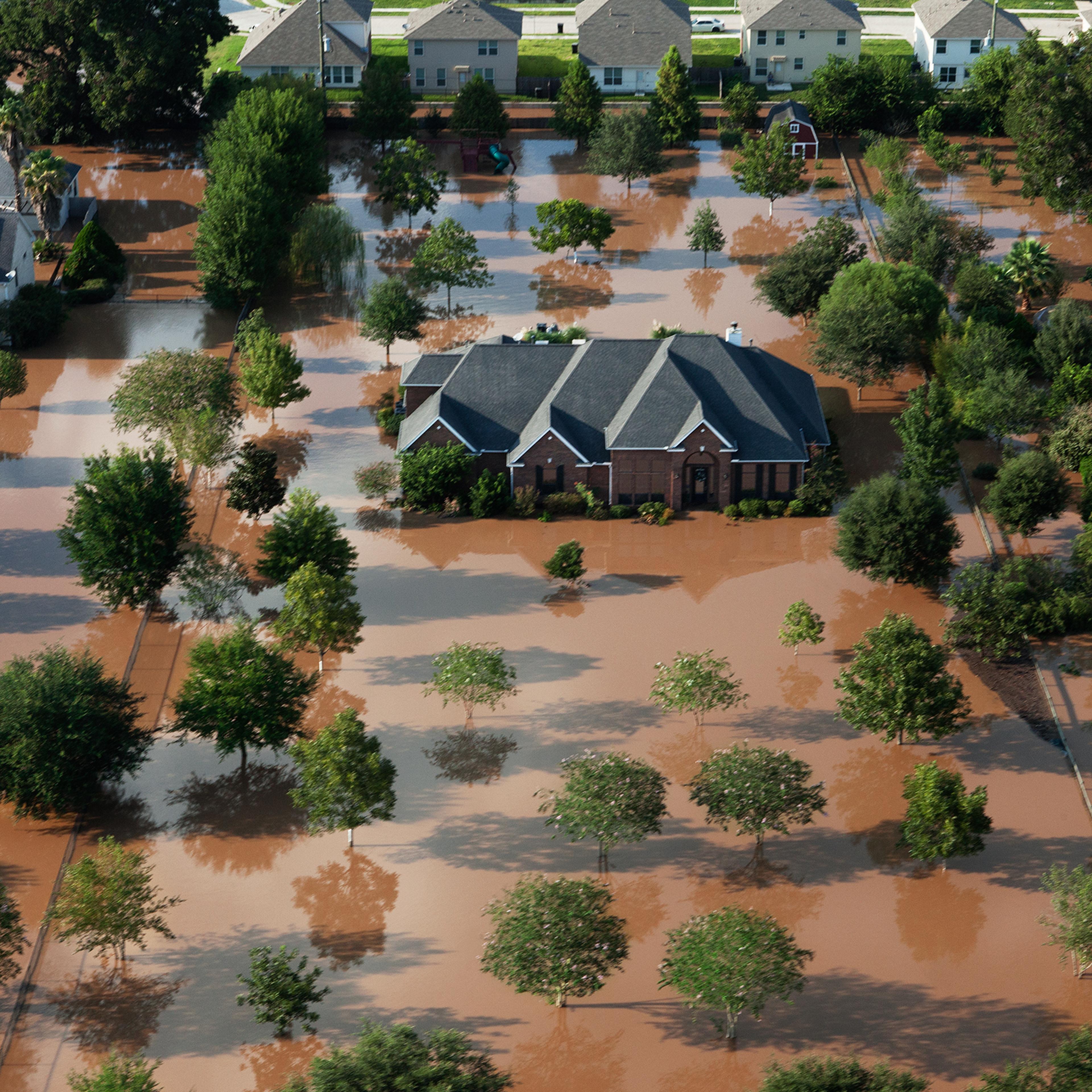 A view of Cinco Ranch, just west of Houston, after the storm; the floodwaters are a stew of toxins and bacteria