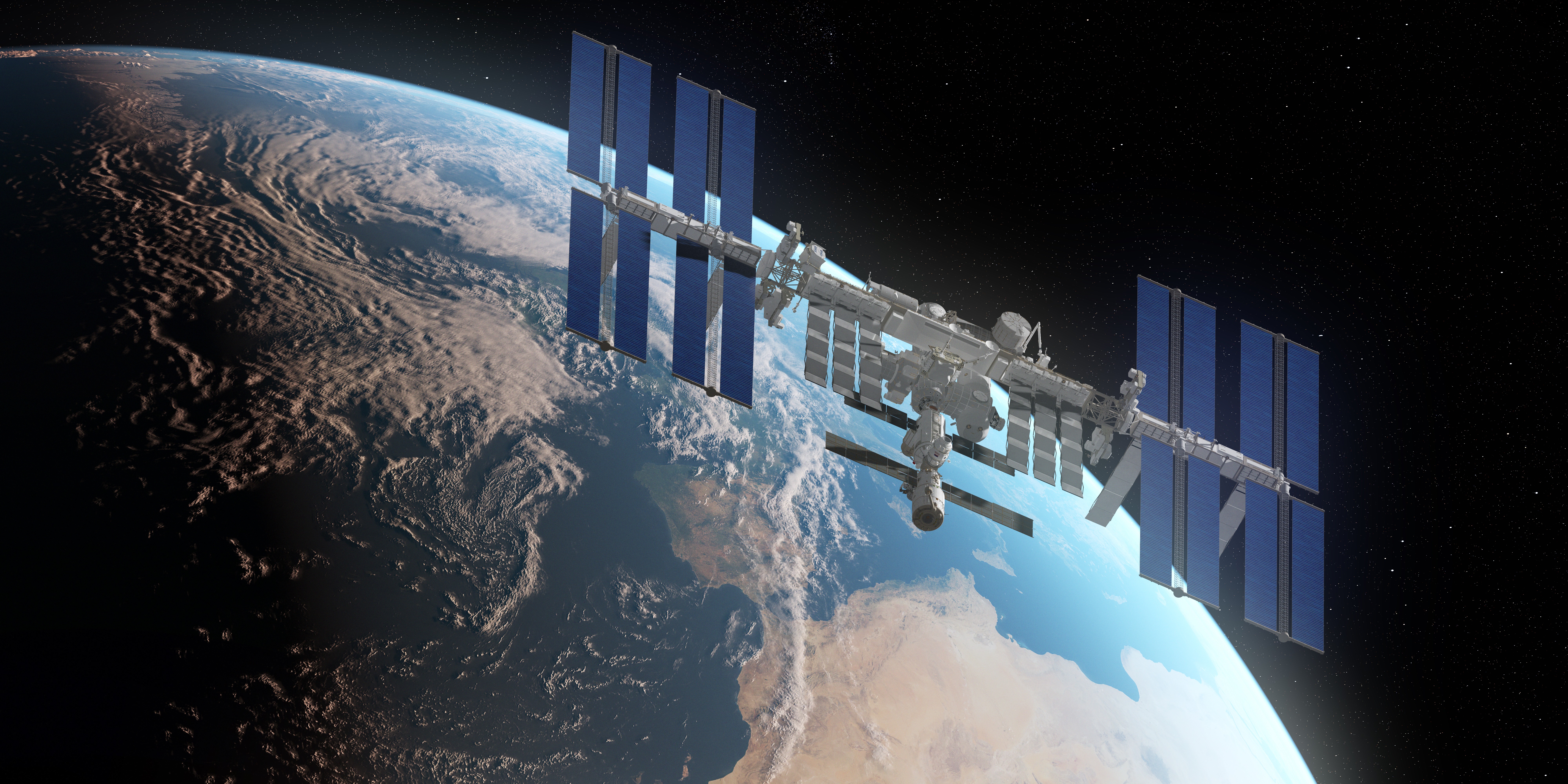 ISS and Earth, illustration