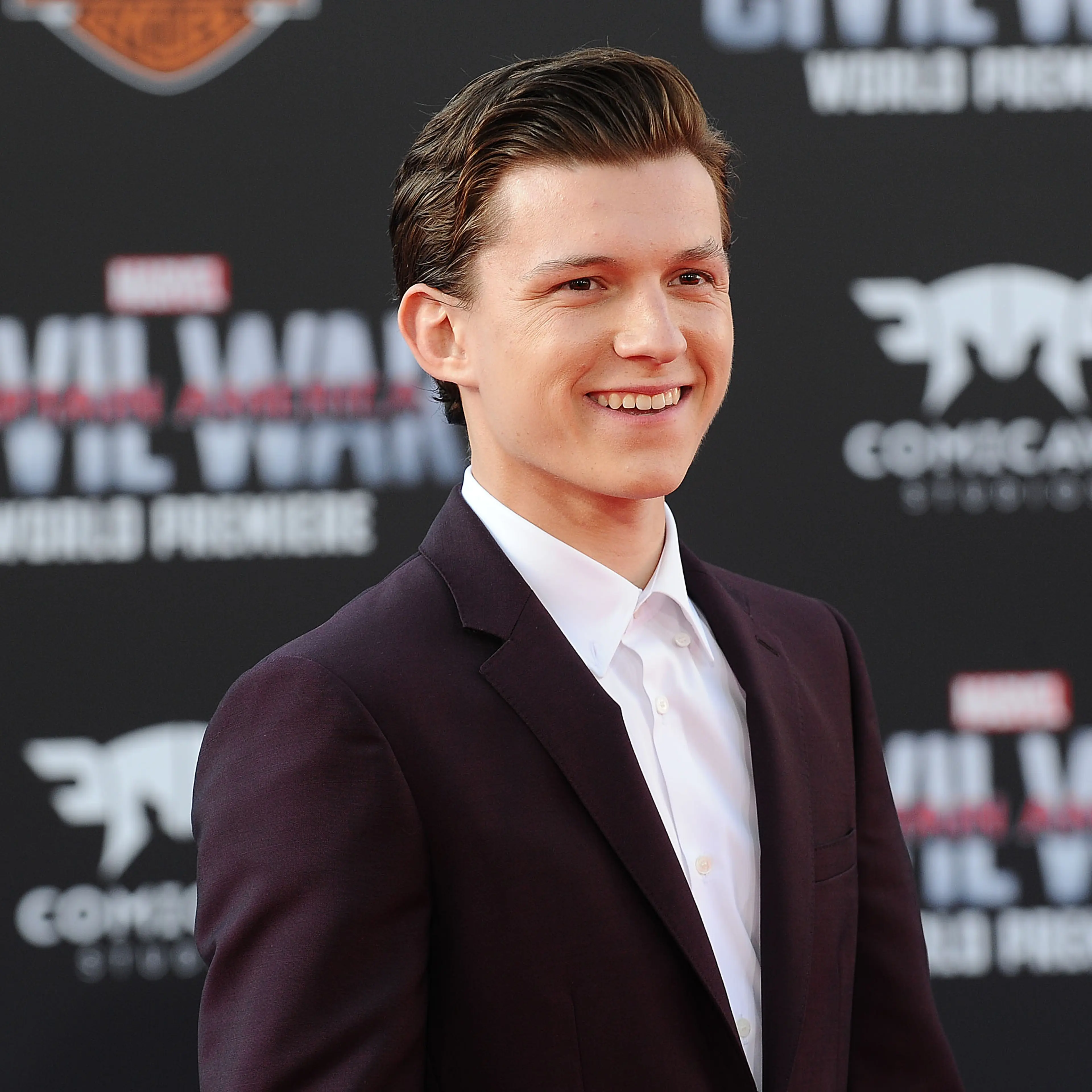 Actor Tom Holland attends the premiere of "Captain America: Civil War" at Dolby Theatre on April 12, 2016 in Hollywood, California.