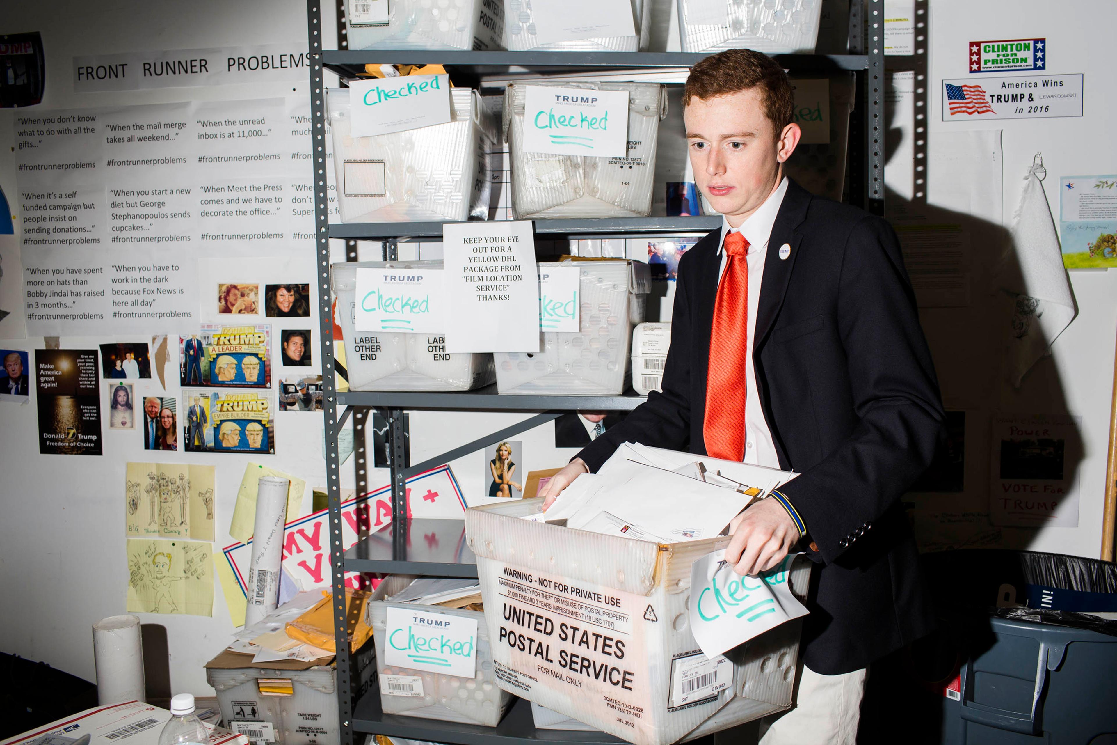 NEW YORK - MAY 24: Scenes from Inside the campaign headquarters of Donald Trump on May 24, 2016, in Trump Tower in New York City. (Photo by Landon Nordeman)