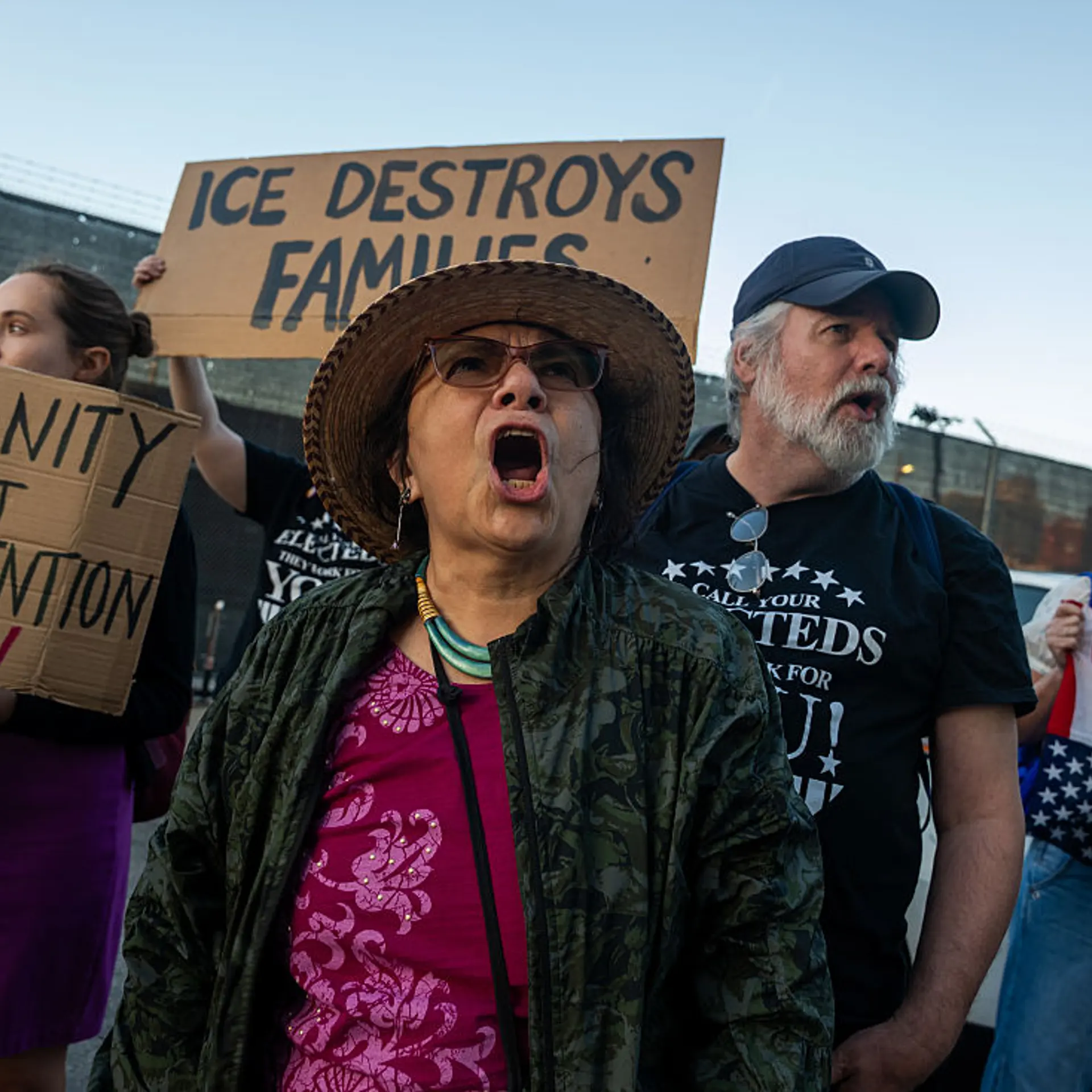 Activists Hold Vigil For Democracy Outside Brooklyn Metropolitan Detention Center
