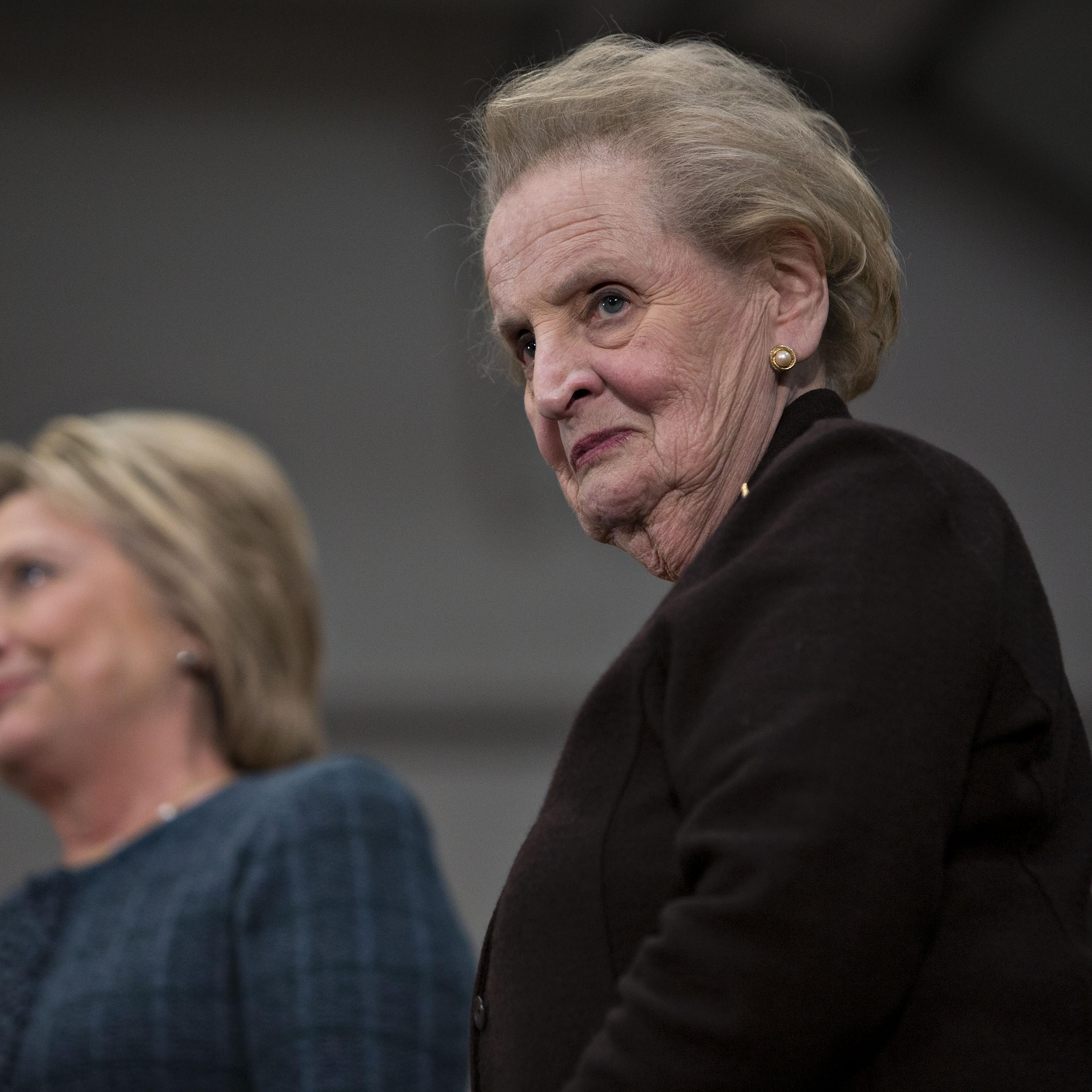 Madeleine Albright, right, joins Hilary Clinton, left, in Concord, N.H. on Feb. 6, 2016.
