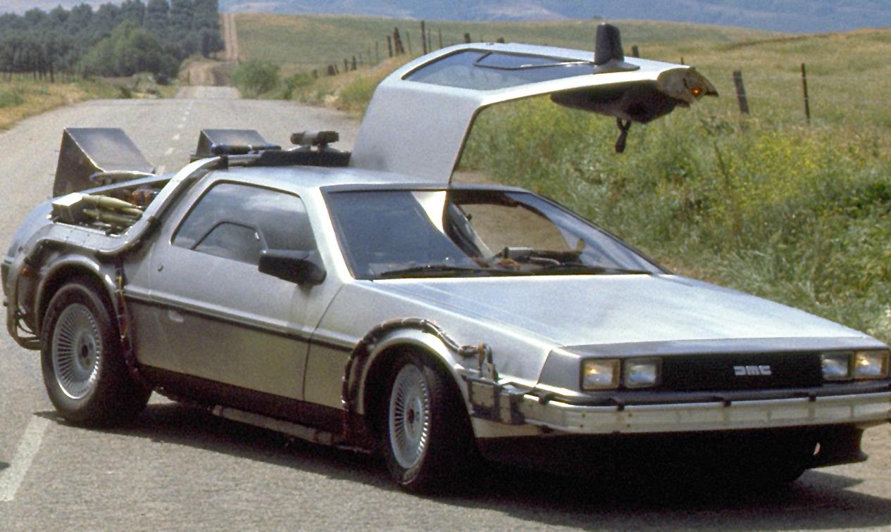 A DeLorean from Back to the Future