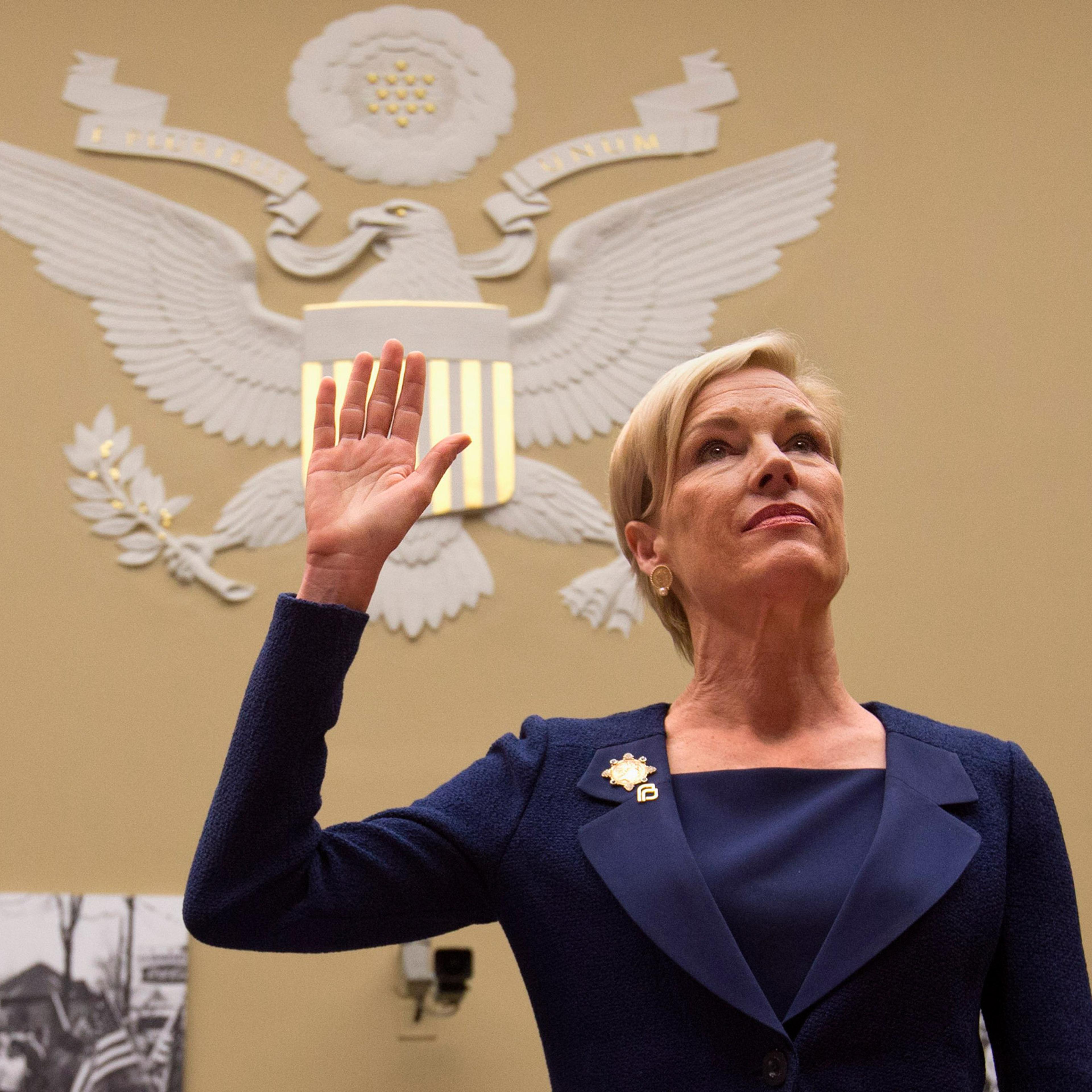 Planned Parenthood Federation of America President Cecile Richards is sworn in on Capitol Hill in Washington, Tuesday, Sept. 29, 2015, prior to testifying before the House Oversight and Government Reform Committee hearing on "Planned Parenthood's Taxpaye