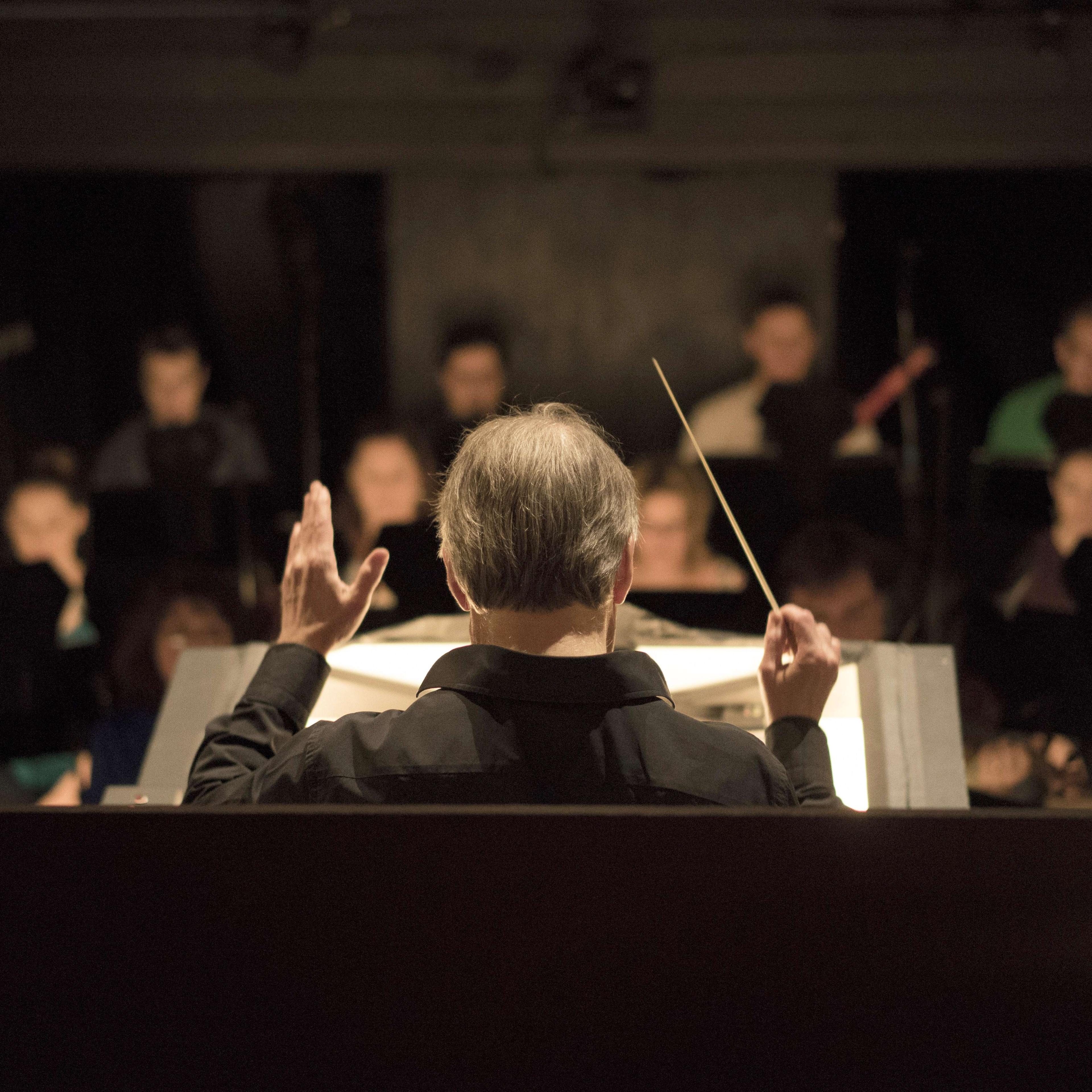 LA Opera music director and conductor James Conlon rehearses "Lucia Di Lammermoor" with the orchestra at Los Angeles Music Center on the on March 7, 2014 in Los Angeles.