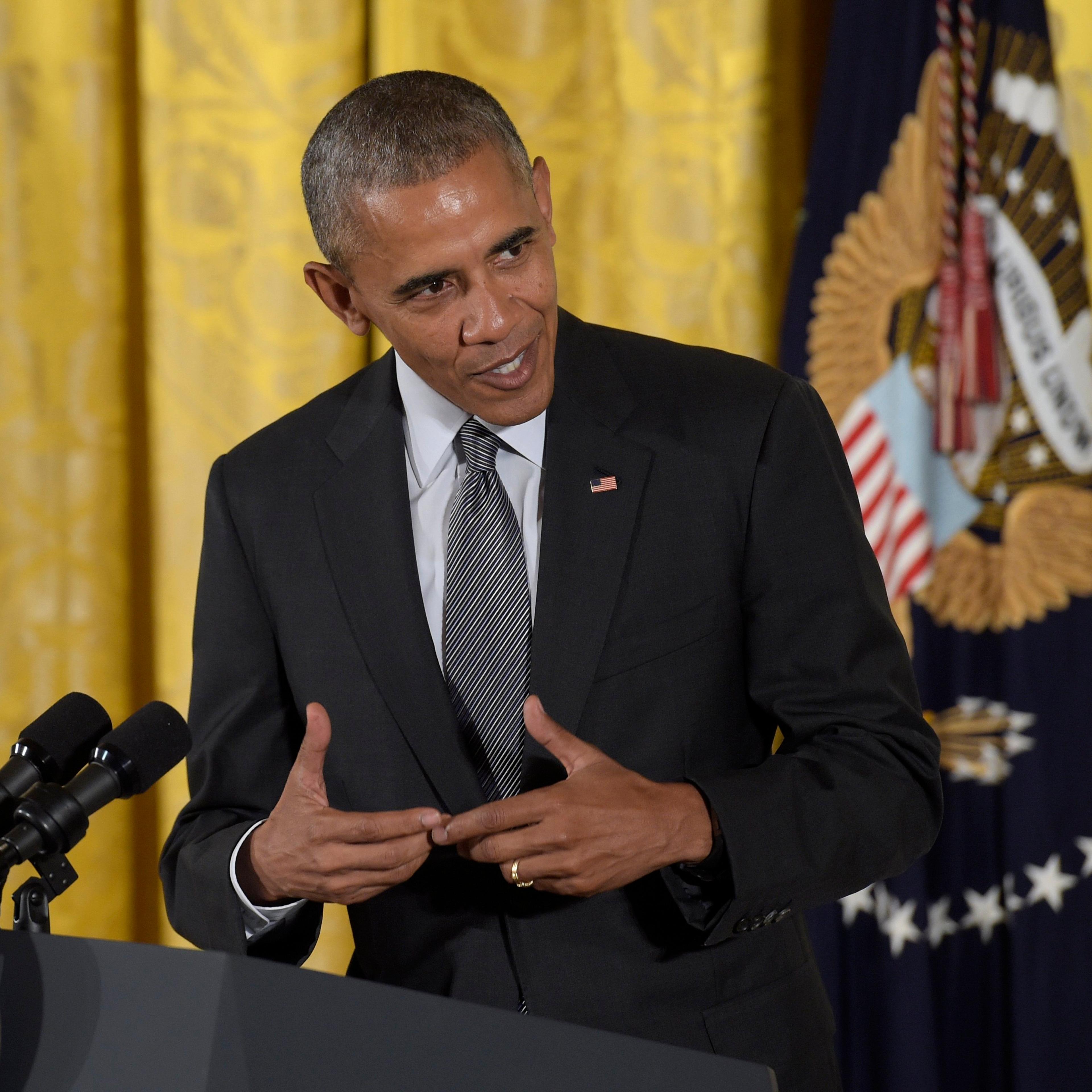 President Barack Obama speaks in the East Room of the White House in Washington, Sept. 22, 2016.
