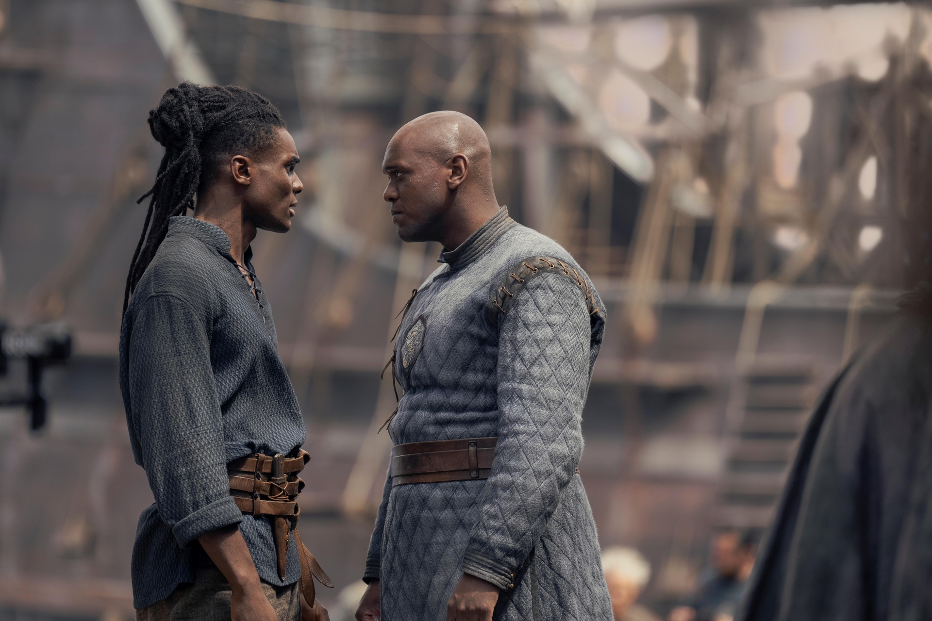 Clinton Liberty as Addam of Hull and Abubakar Salim as Alyn of Hull in 'House of the Dragon' Season 2.