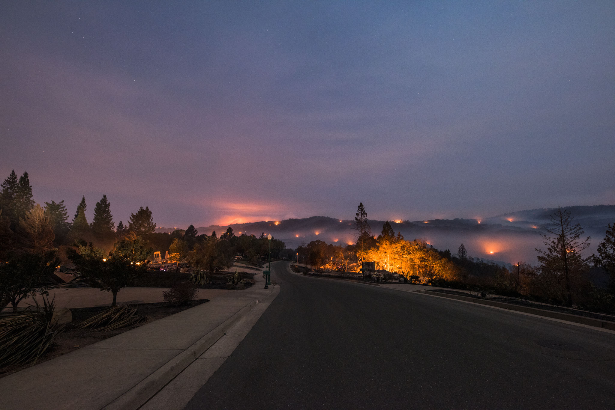 Fires burn near Santa Rosa, Calif
