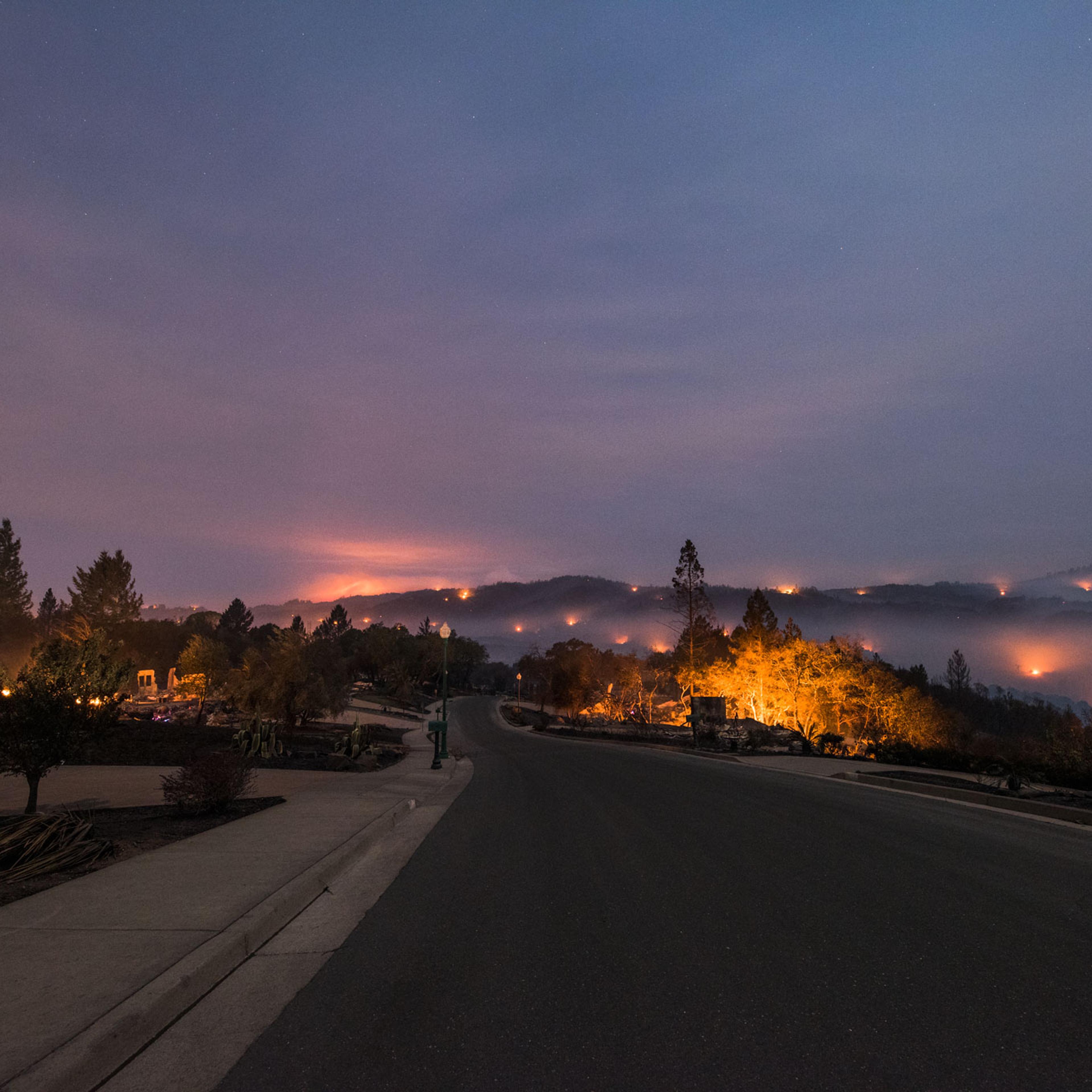 Fires burn near Santa Rosa, Calif