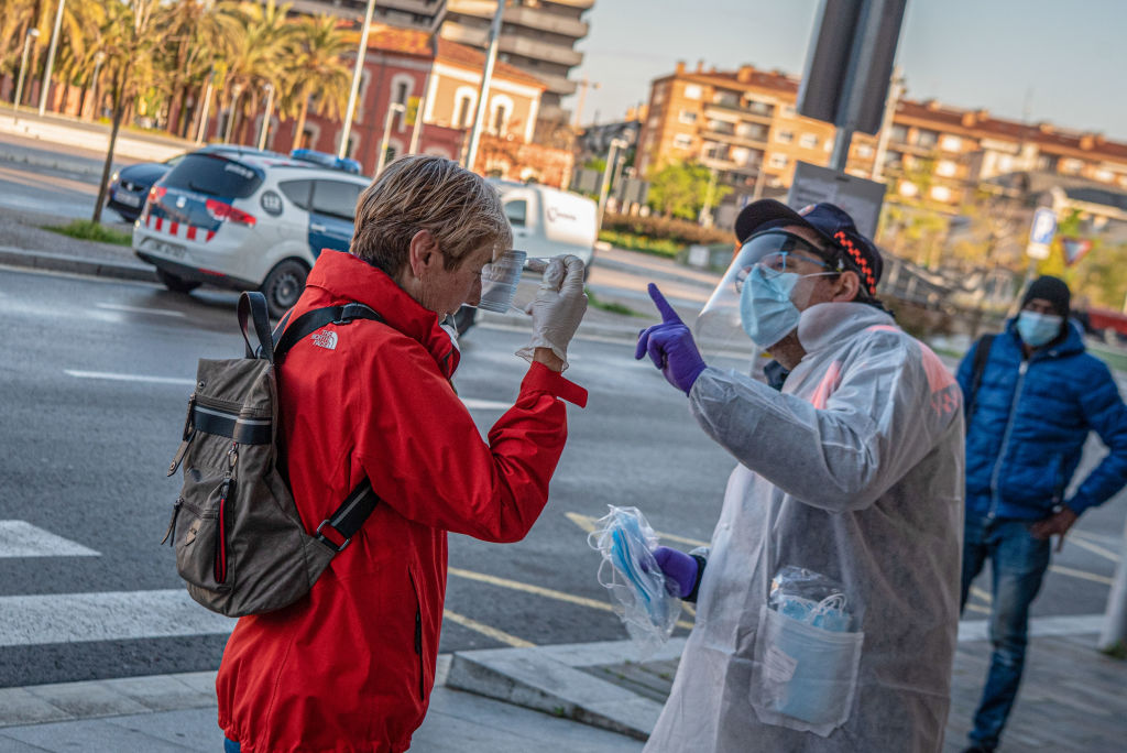 First day of work after lockdown in Girona, Spain