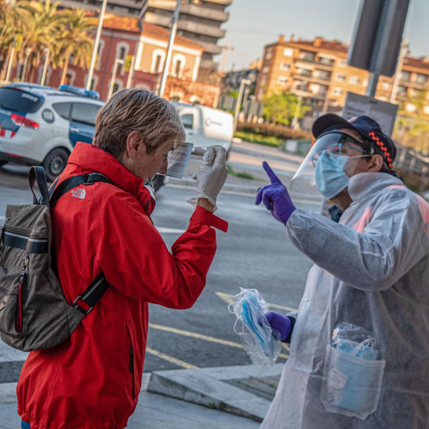 First day of work after lockdown in Girona, Spain