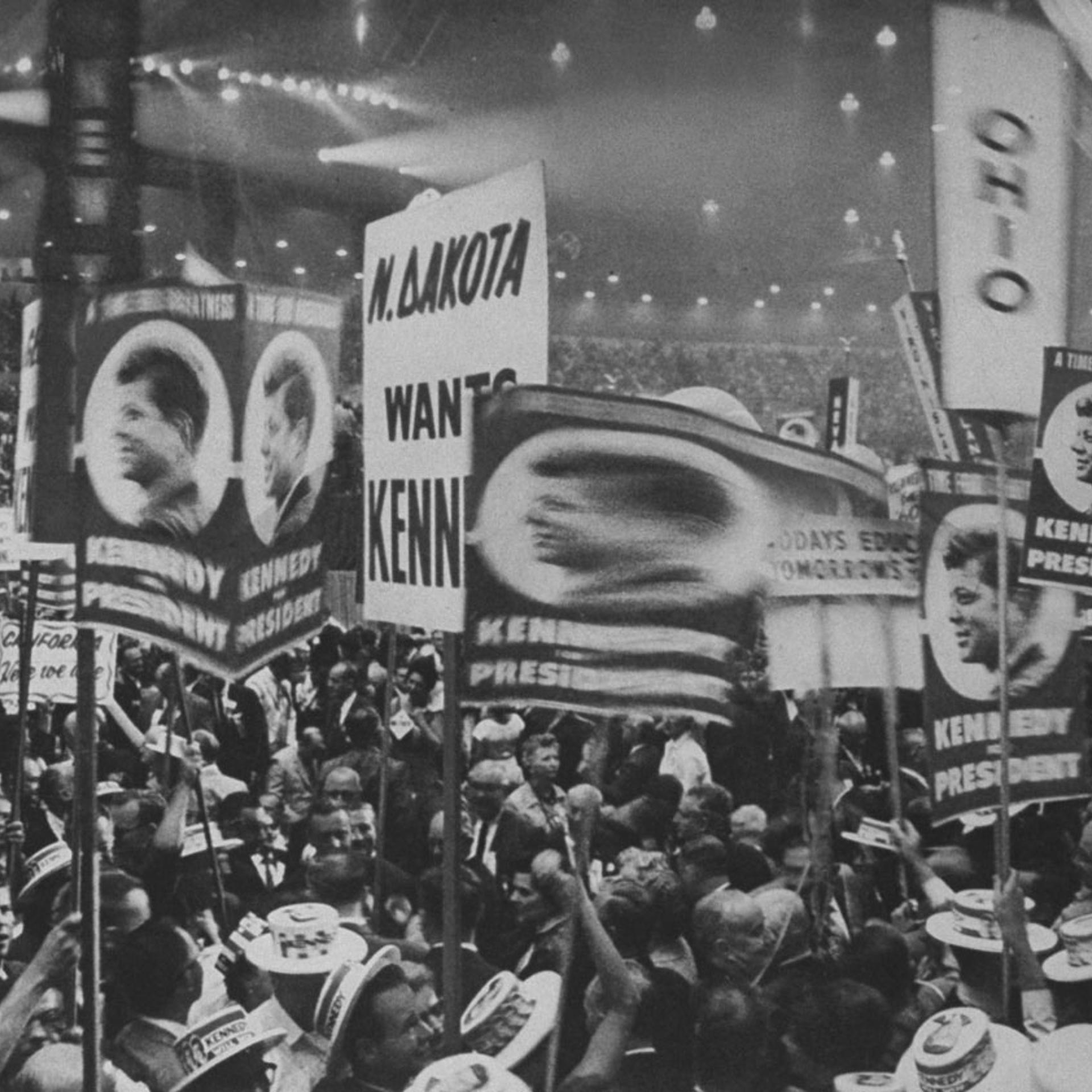 Scene at the 1960 Democratic National Convention in Los Angeles.