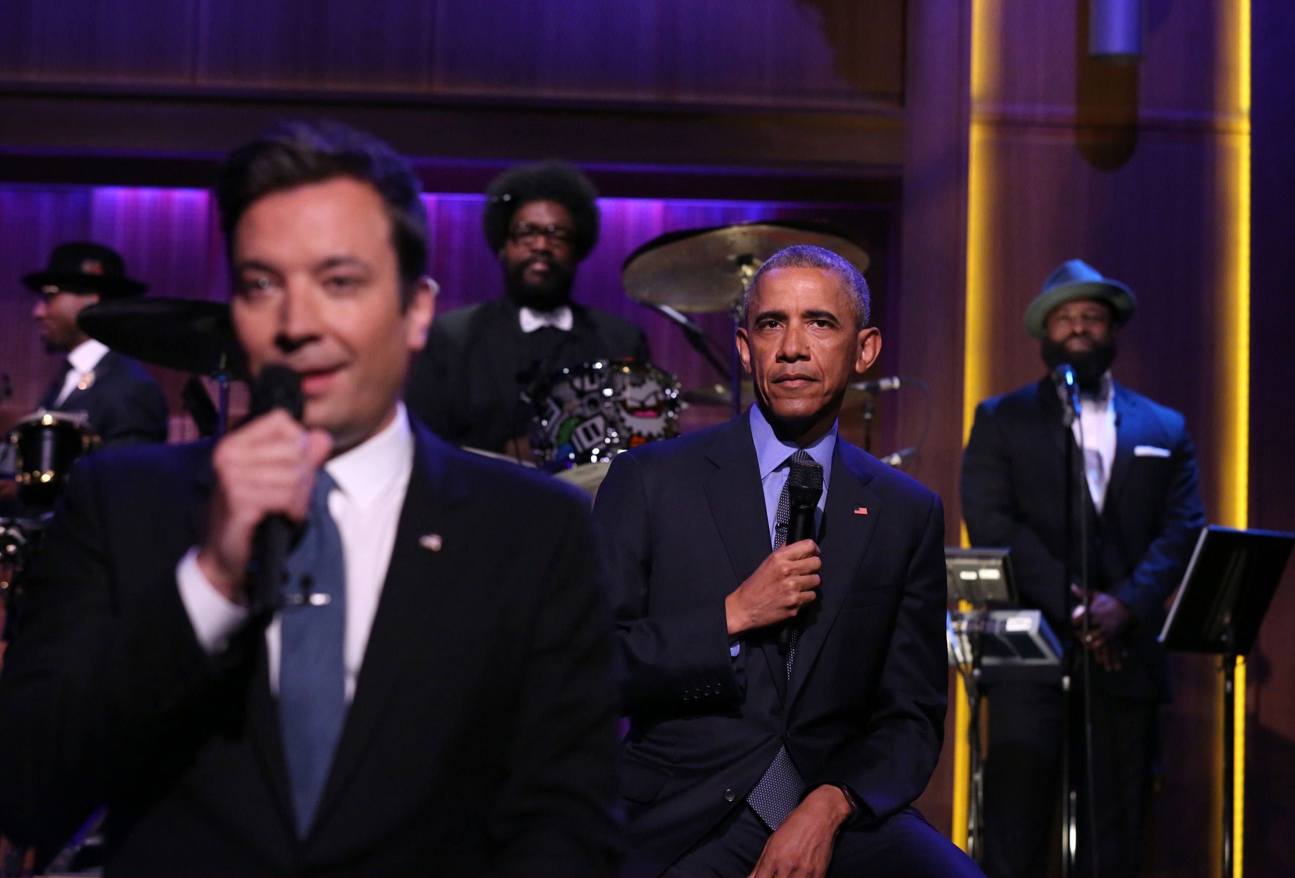 Jimmy Fallon and President Barack Obama Slow Jam The News on June 9, 2016.
