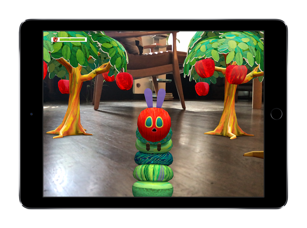 An Apple ARKit demonstration of Touch Press's The Very Hungry Caterpillar app