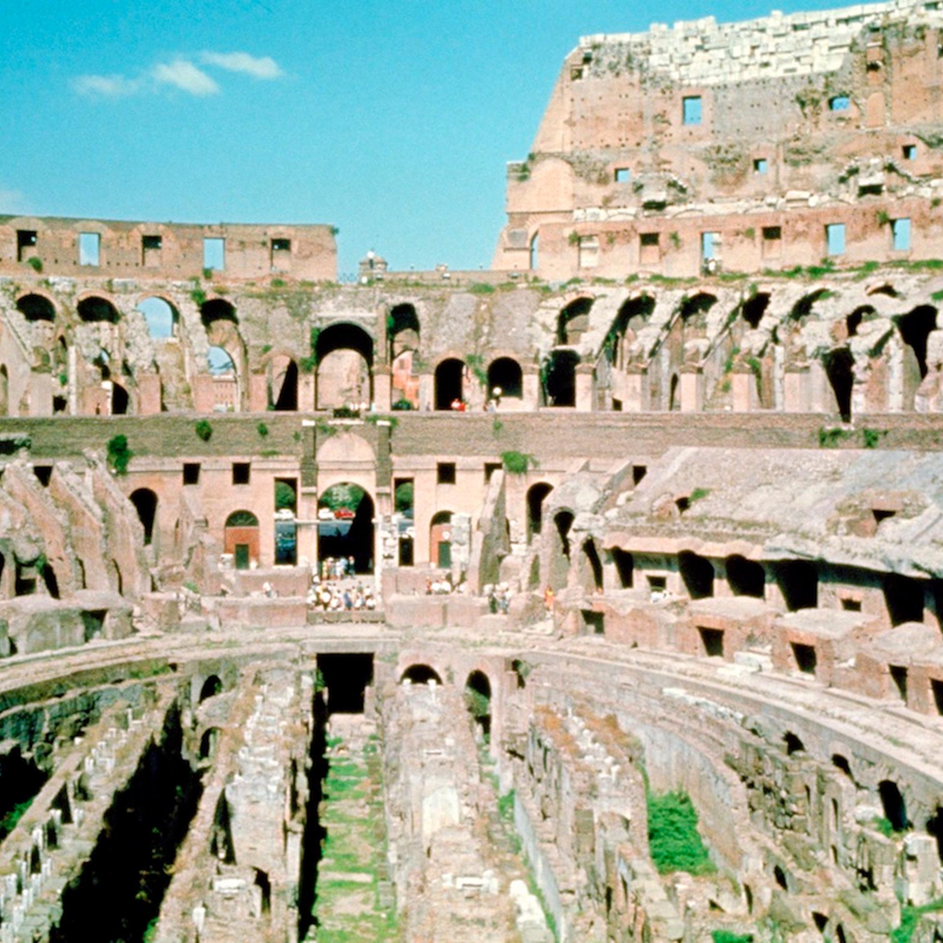 Inside the Colosseum, Rome, Italy.