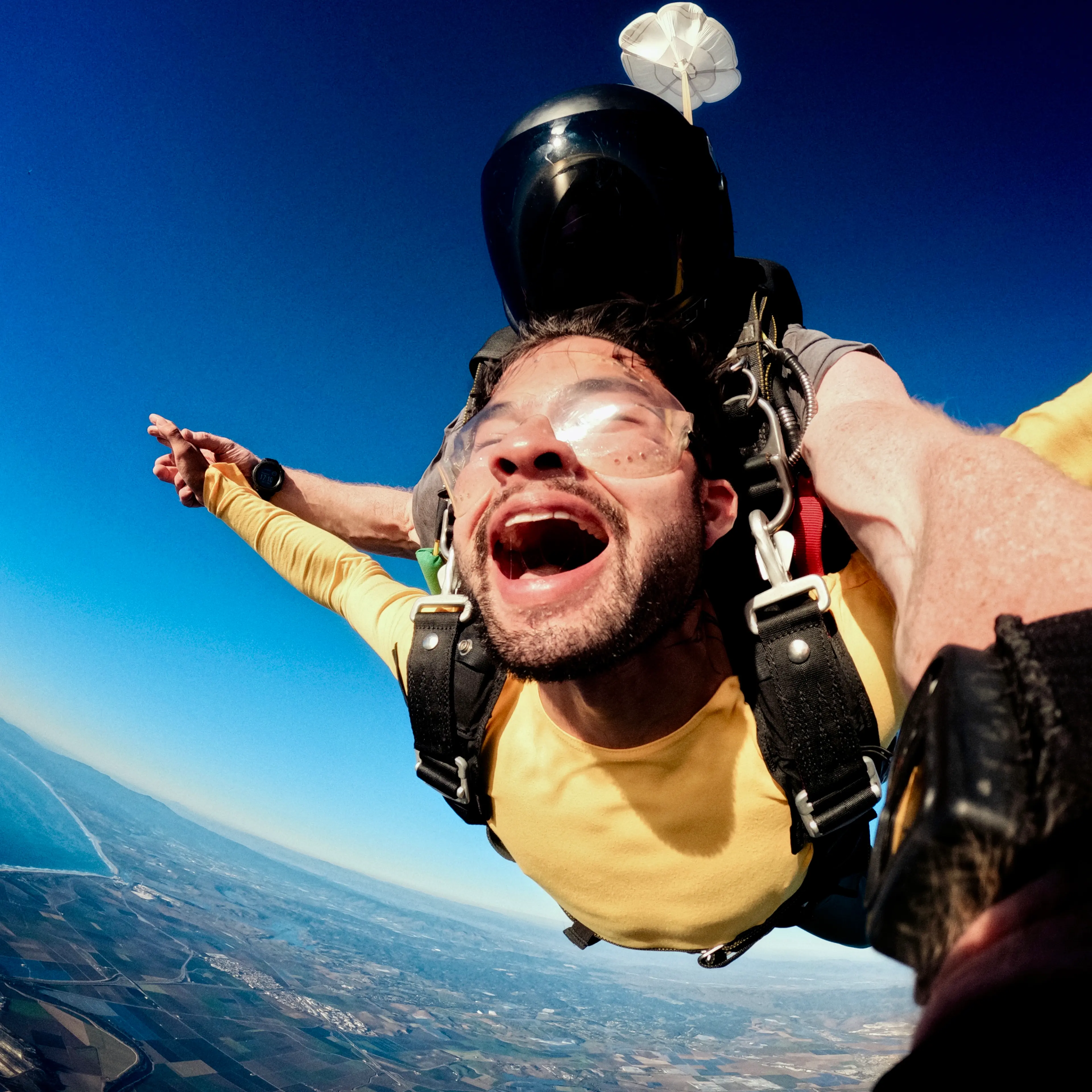 The author skydiving.