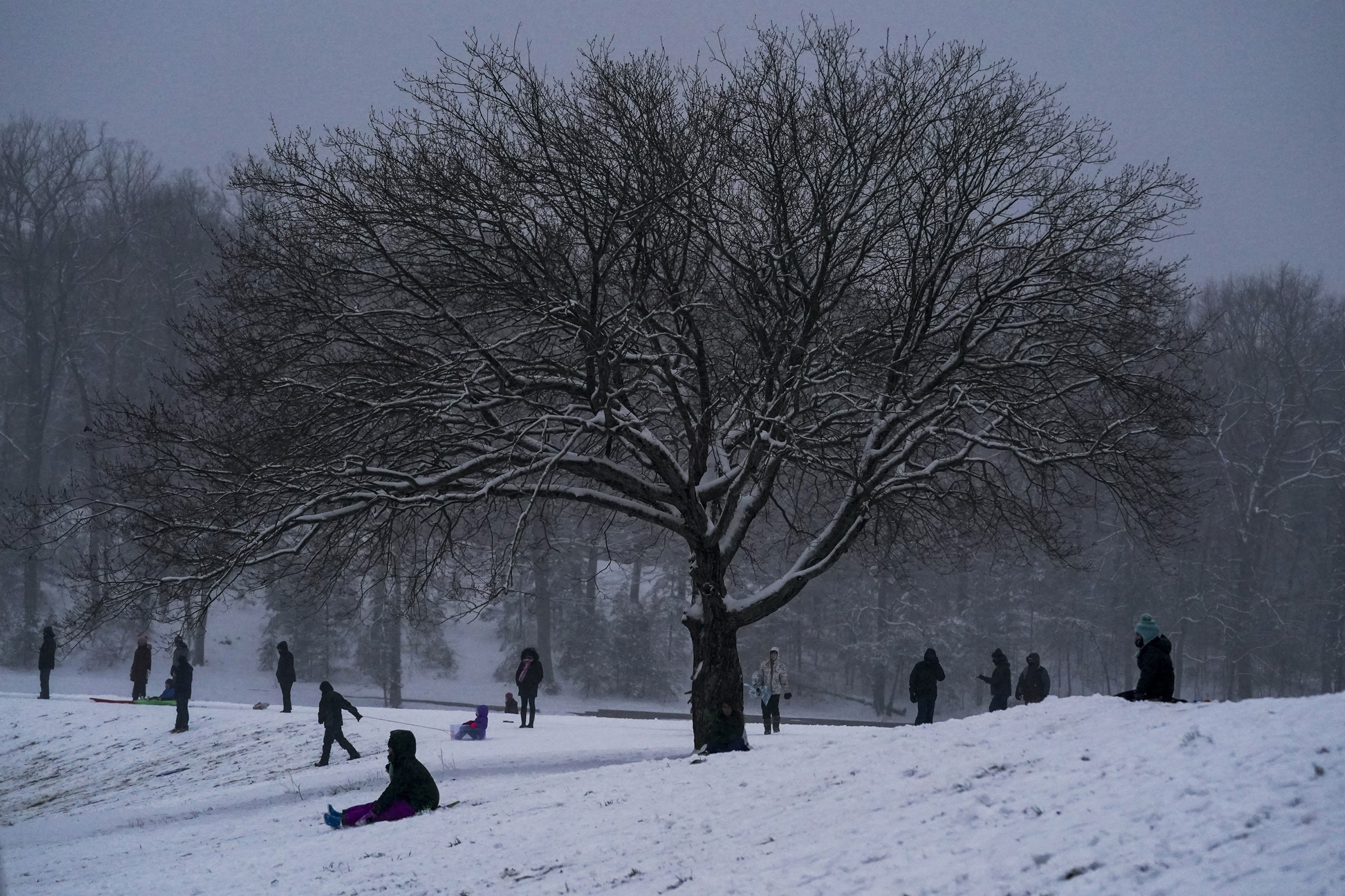 Snowfall Passes Through the Washington, DC, Area