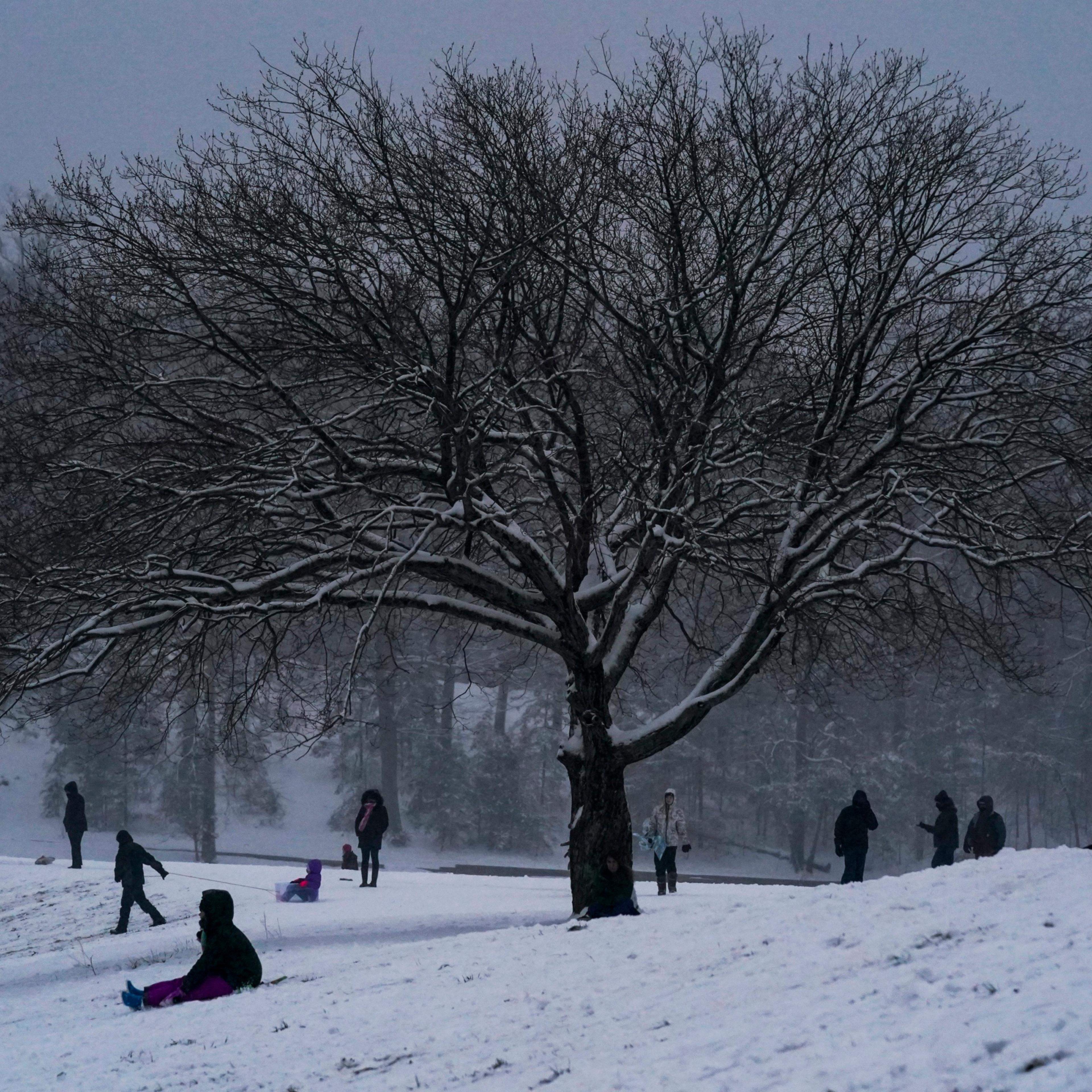 Snowfall Passes Through the Washington, DC, Area