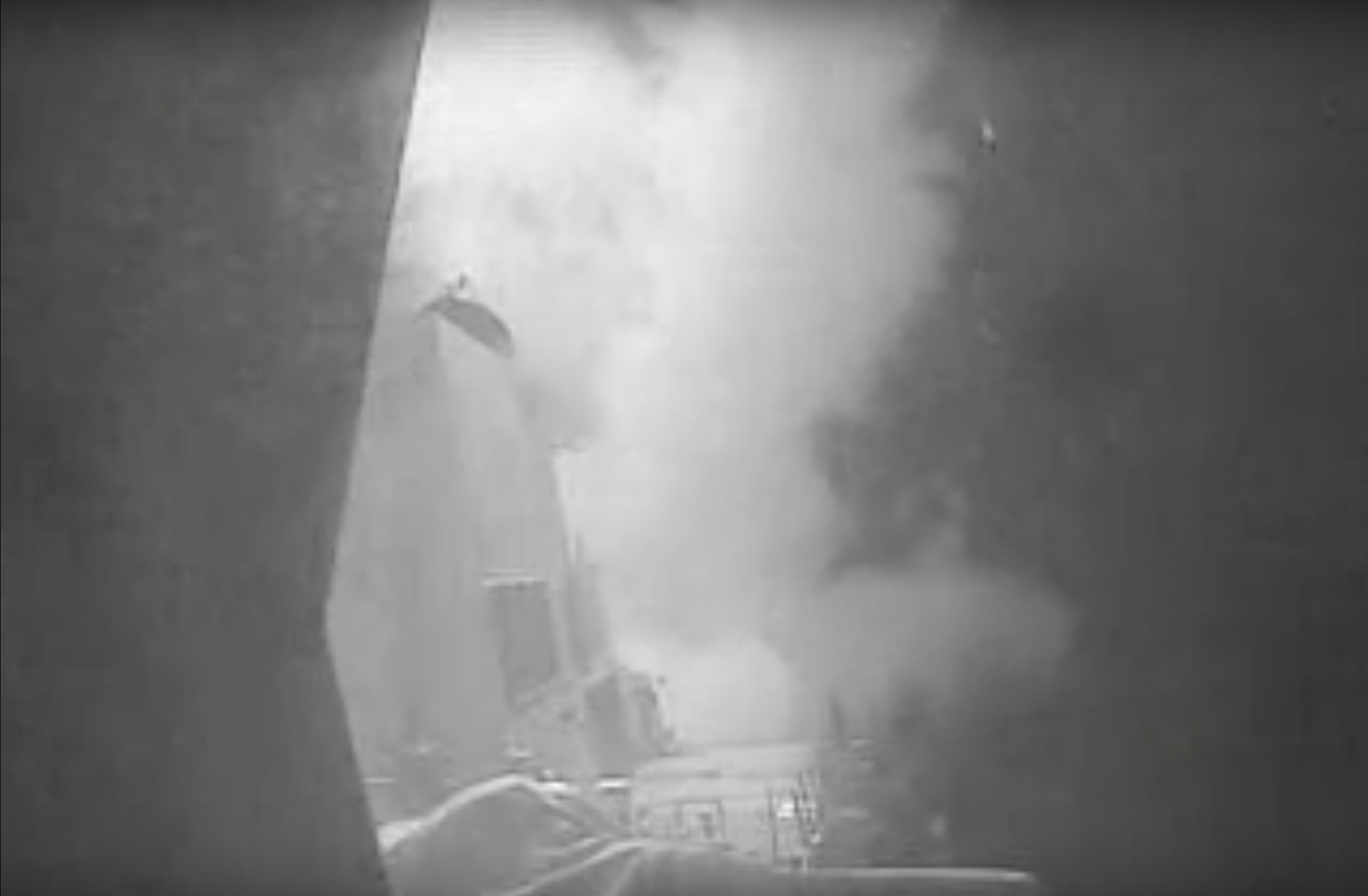 The destroyer USS Nitze launches a Tomahawk cruise missile against a radar site in Yemen.