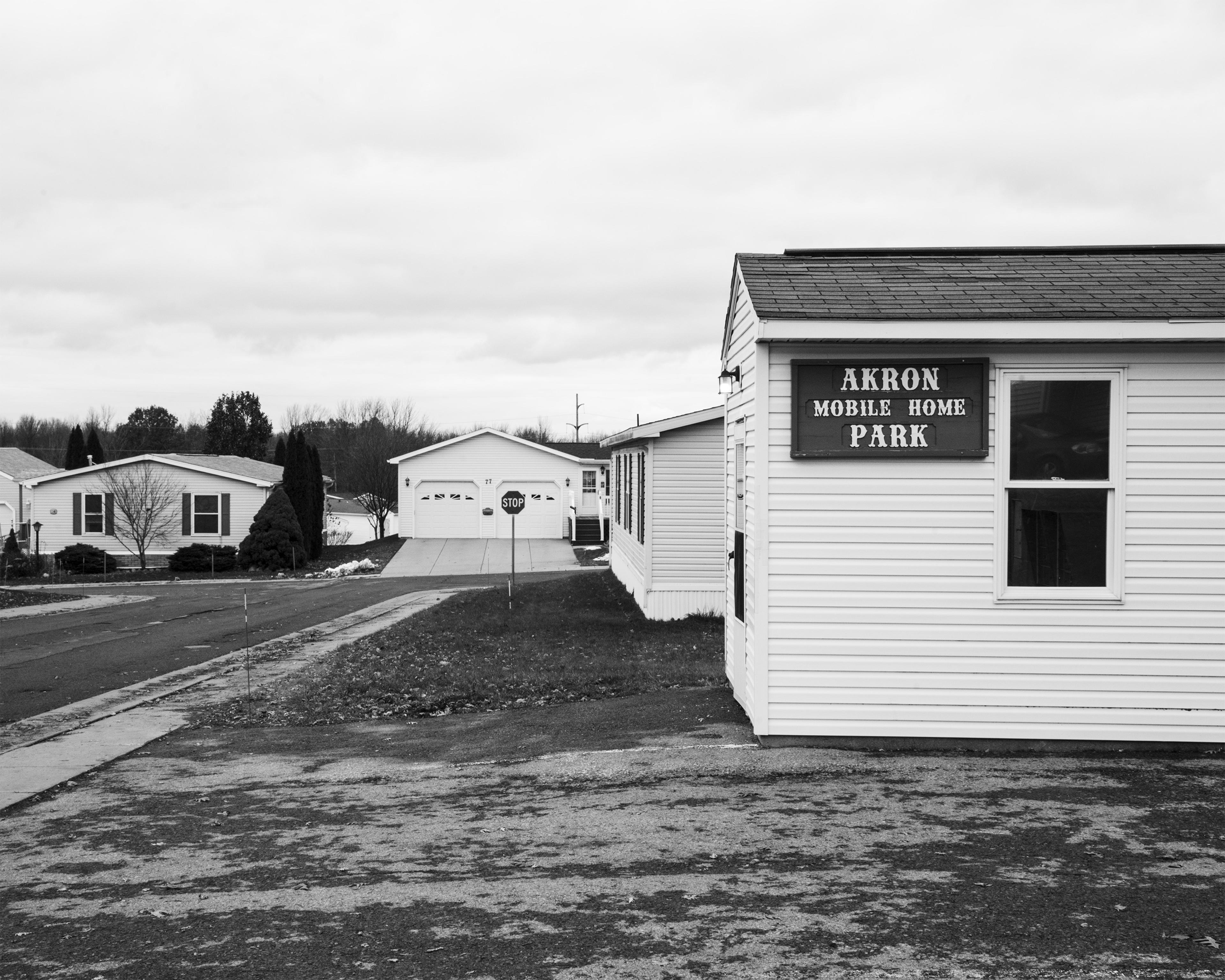 The entrance to Akron Mobile Home Park